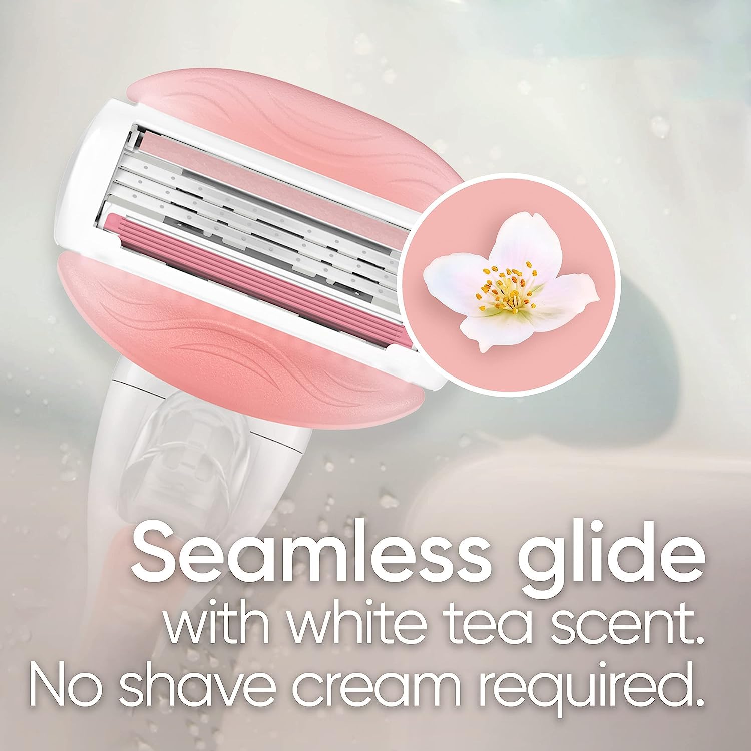 Gillette Venus ComfortGlide Razors for Women, 1 Venus Razor, 4 Razor Blade Refills, White Tea Scented Gel Bars