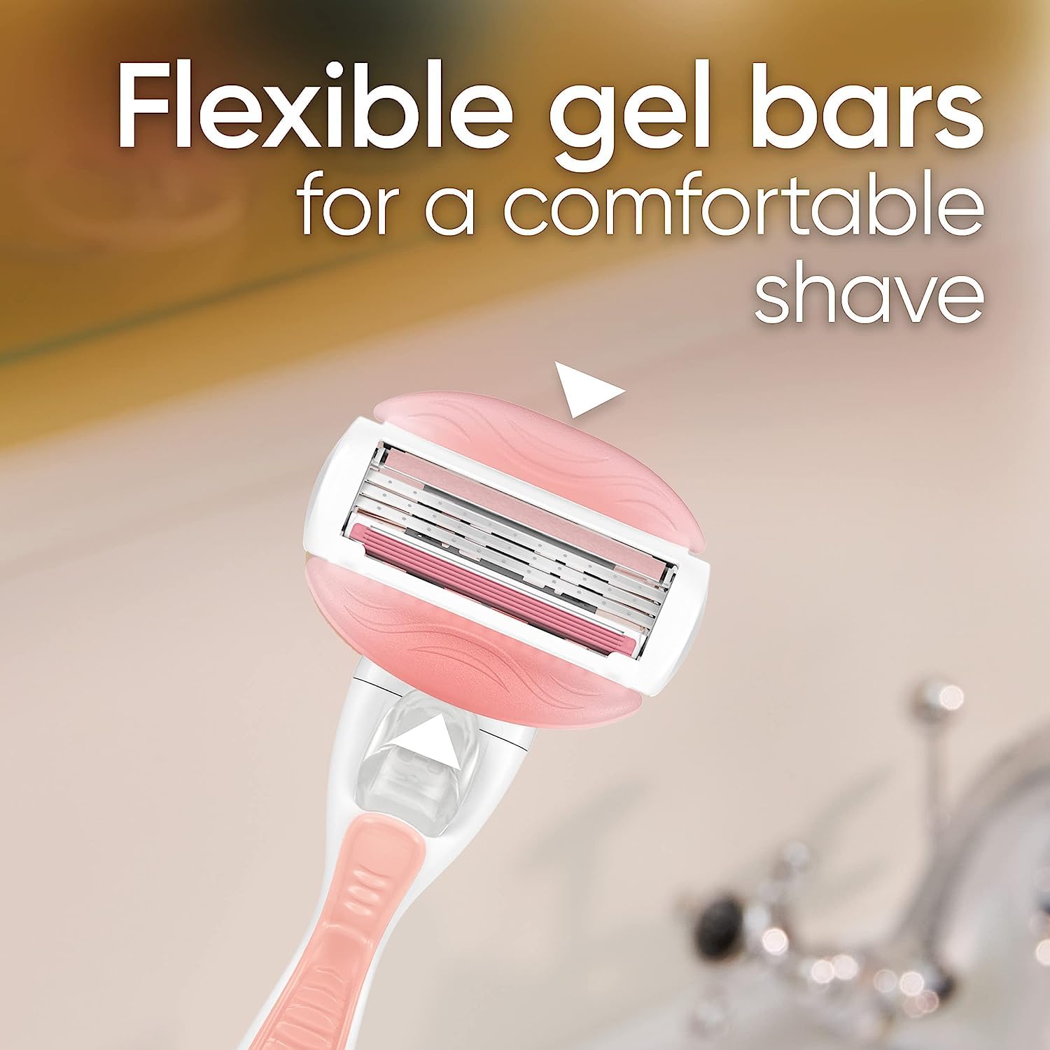 Gillette Venus ComfortGlide Razors for Women, 1 Venus Razor, 4 Razor Blade Refills, White Tea Scented Gel Bars
