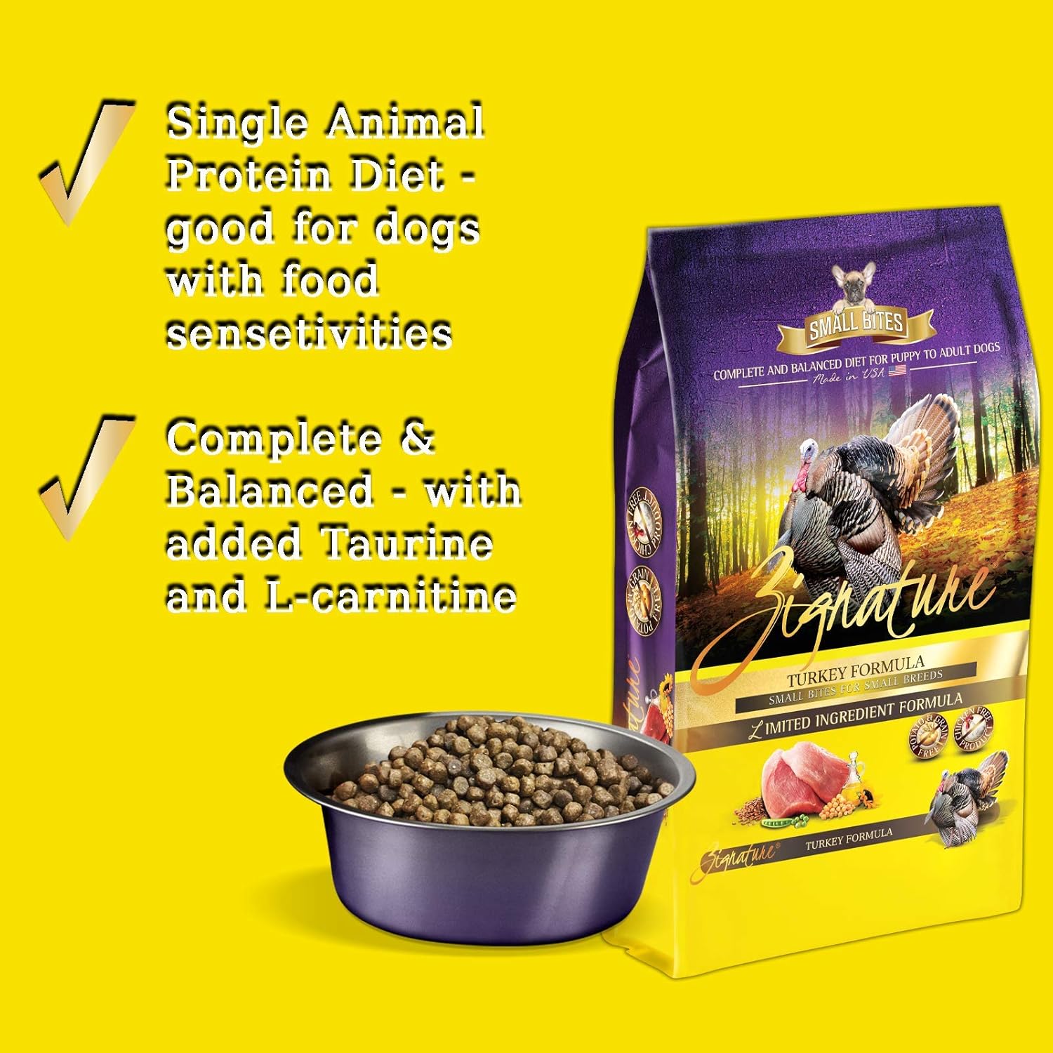 Thức ăn khô cho chó Zignature Turkey Limited Ingredient Formula Small Bites 12,5lb