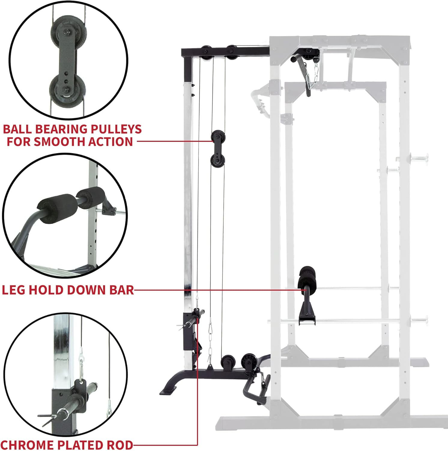 Fitness Reality Squat Rack Power Cage | Optional LAT Pulldown  Leg Holdown Attachment | Squat and Bench Rack Combos | Super Max 810 XLT · v9