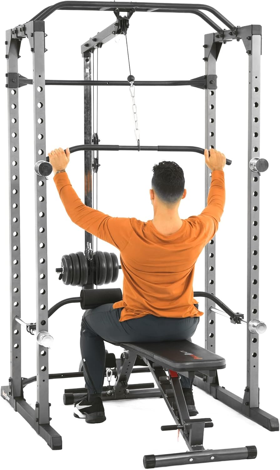 Fitness Reality Squat Rack Power Cage | Optional LAT Pulldown  Leg Holdown Attachment | Squat and Bench Rack Combos | Super Max 810 XLT · v9
