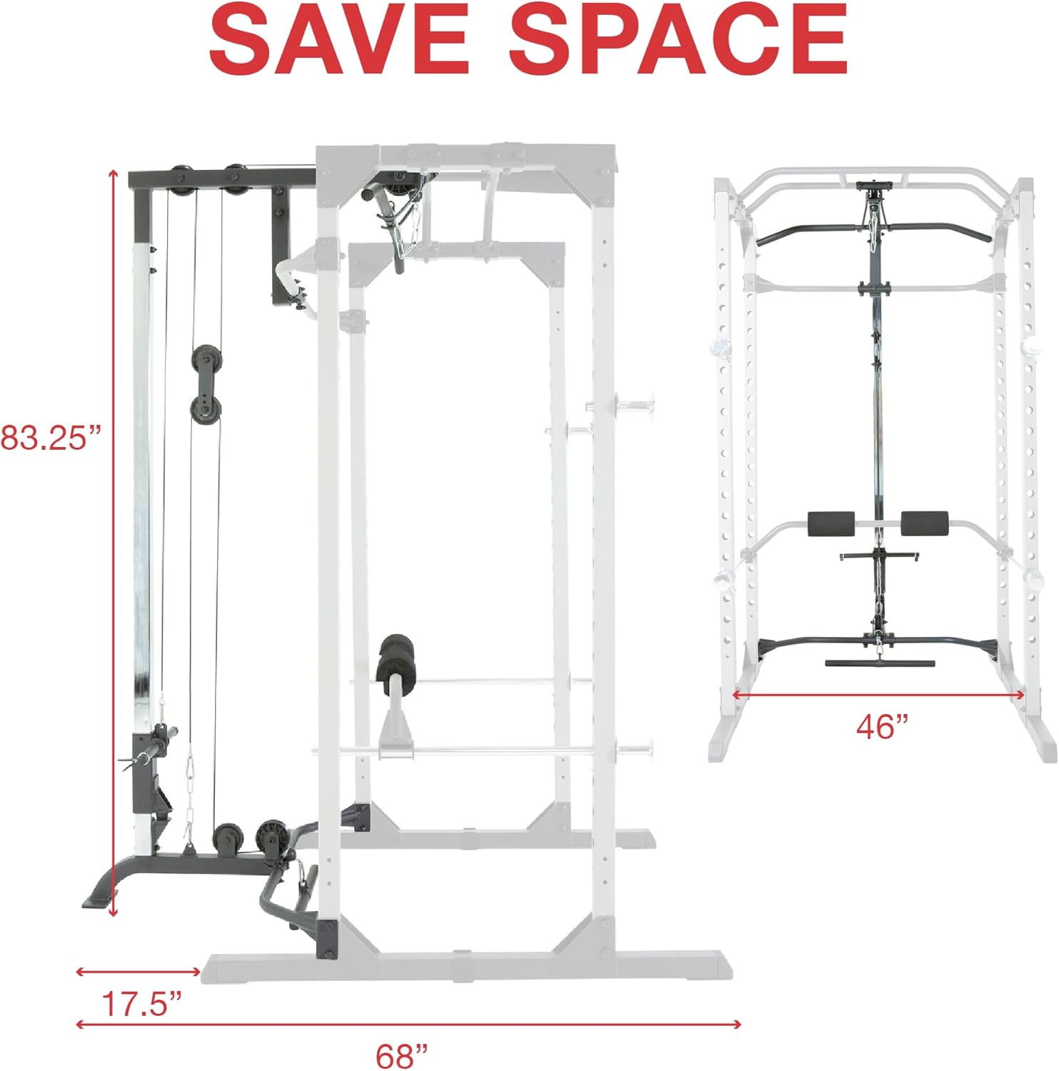Fitness Reality Squat Rack Power Cage | Optional LAT Pulldown  Leg Holdown Attachment | Squat and Bench Rack Combos | Super Max 810 XLT · v9