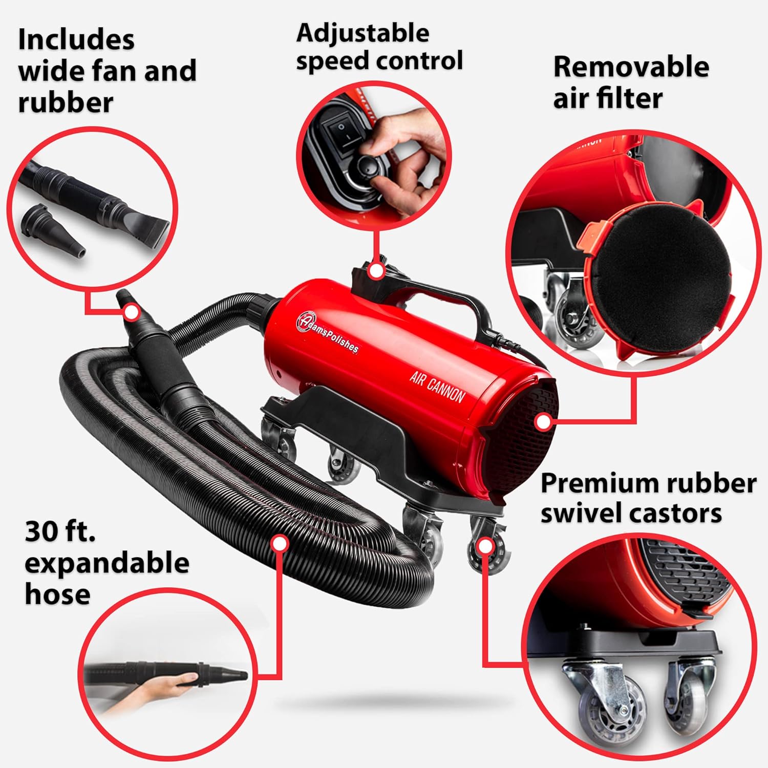 Adams Air Cannon Car Dryer Blower - Powerful Detailing Wash | Filtered Dryers, Blowers  Blades Safer Than Microfiber Towel Cloth · v5