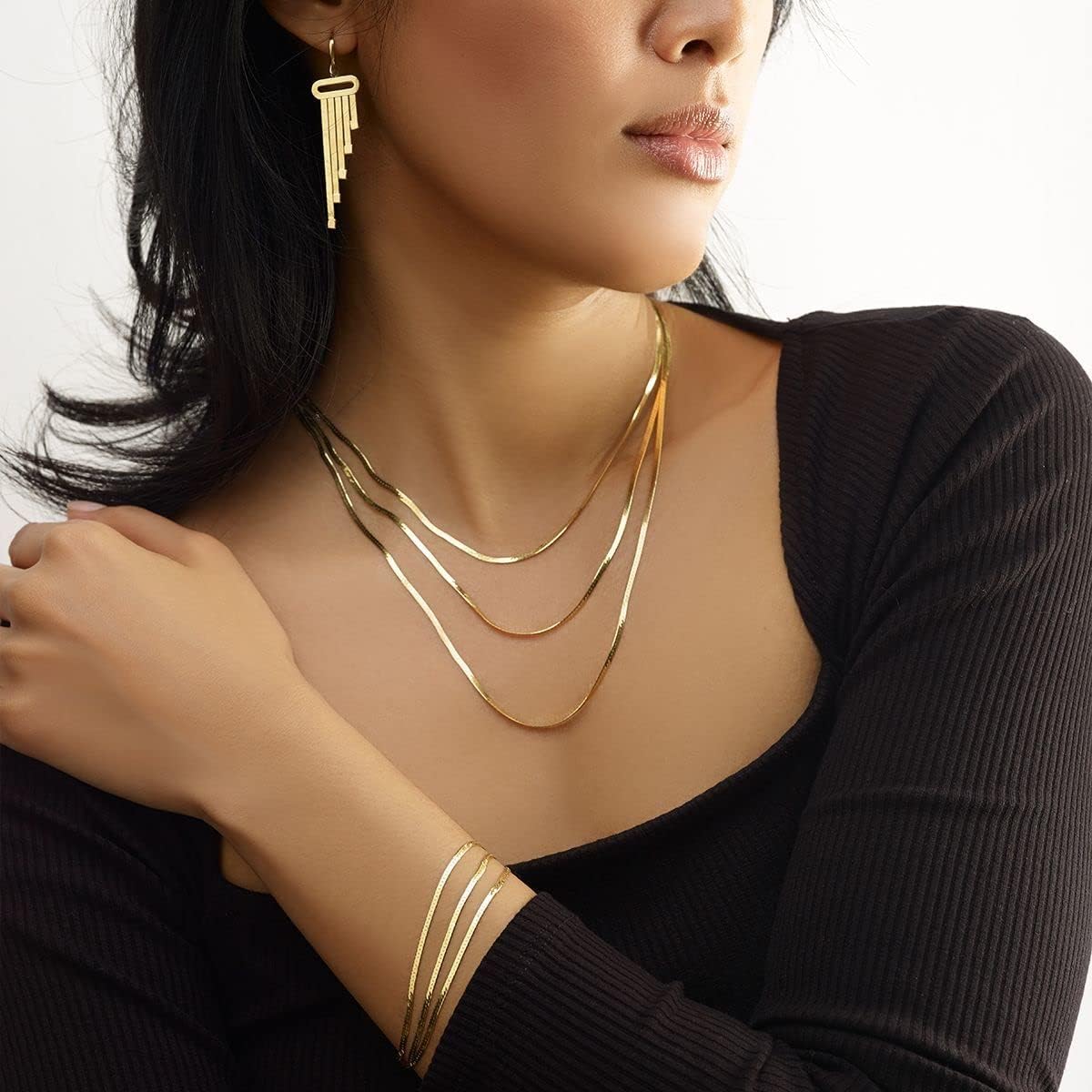 The Diamond Deal 14k Solid Yellow Gold 6.00mm Shiny Imperial Herringbone Chain Necklace or Bracelet for Pendants and Charms with Lobster-Claw Clasp (7, 8", 16", 18" 20" or 24 inch)