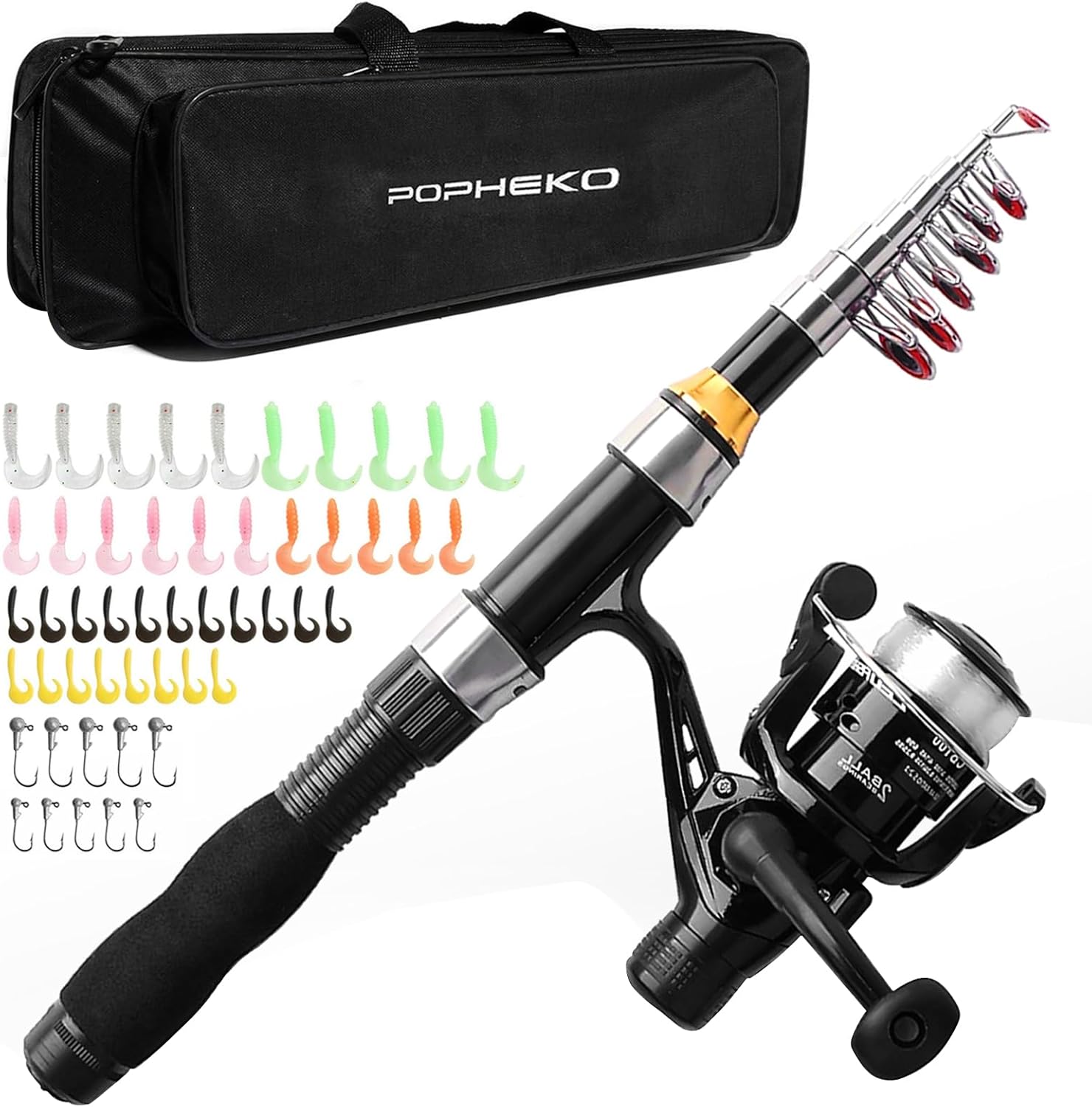 Telescopic Fishing Pole Reel Combo Ultralight Fishing Rod Spinning Reel with Tackle Bag All-in-One Fishing Accessories Fishing Gear Gifts Kit for Kids Adults Youth Beginner Saltwater Freshwater · v2
