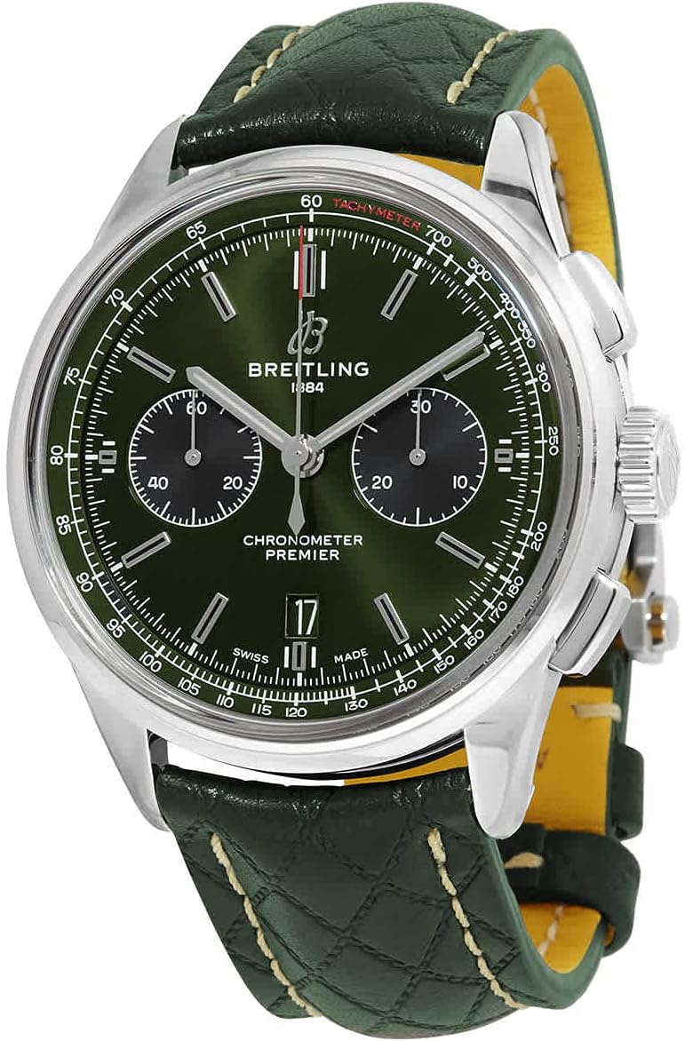 Breitling Premier Bentley Chronograph Automatic Chronometer Green Dial Mens Watch AB0118A11L1X1 · v3