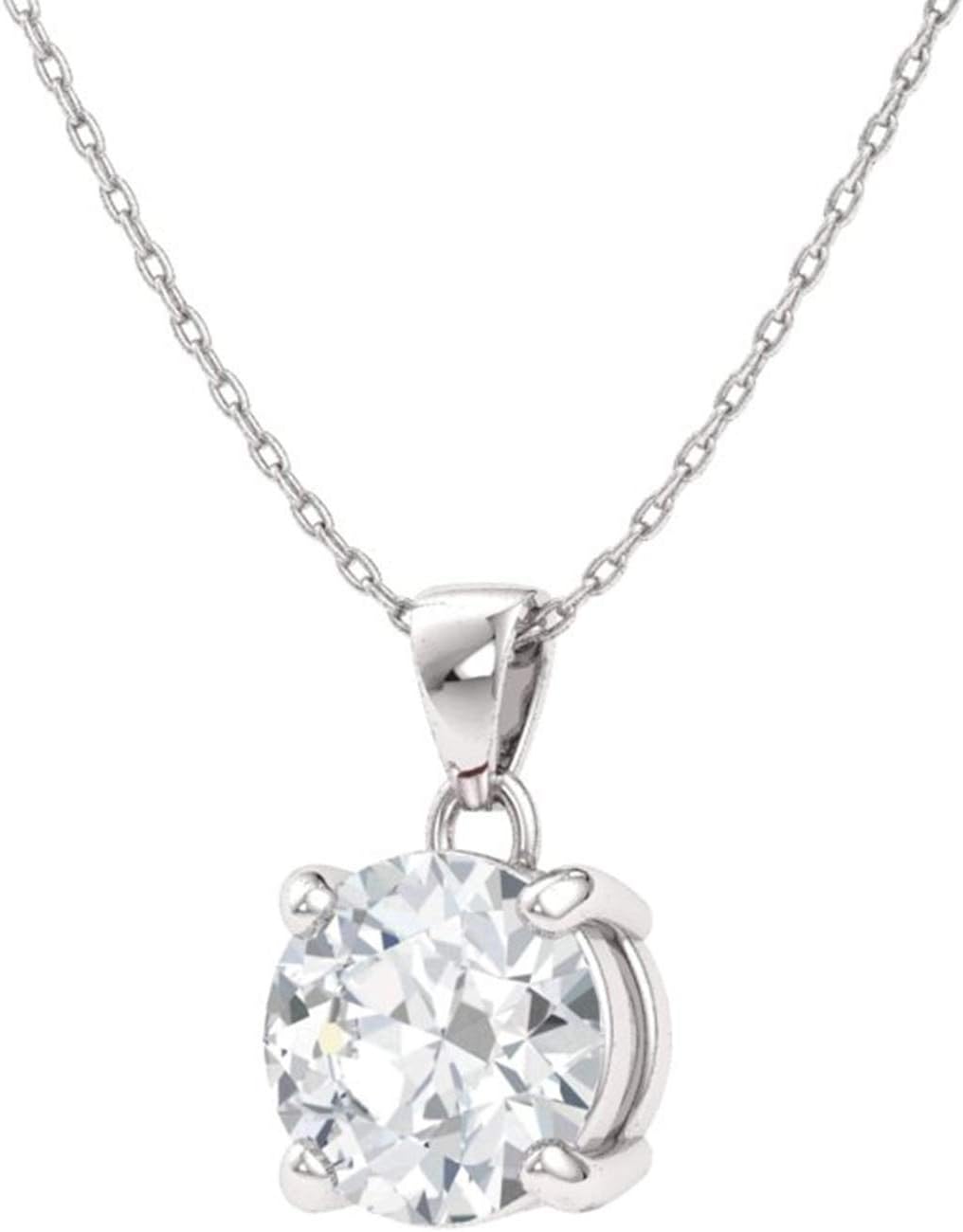 Diamondere Naturalny i certyfikowany naszyjnik z pasjansa z 14-karatowego litego złota | 0,31 karatowego wisiorka z łańcuszkiem