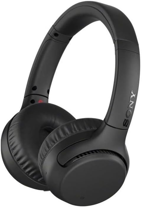 Headphone Nirkabel Sony WH-XB700B, Daya Tahan Baterai 30 Jam, Gaya di Telinga, Dioptimalkan untuk Asisten Suara - Hitam-Versi Internasional