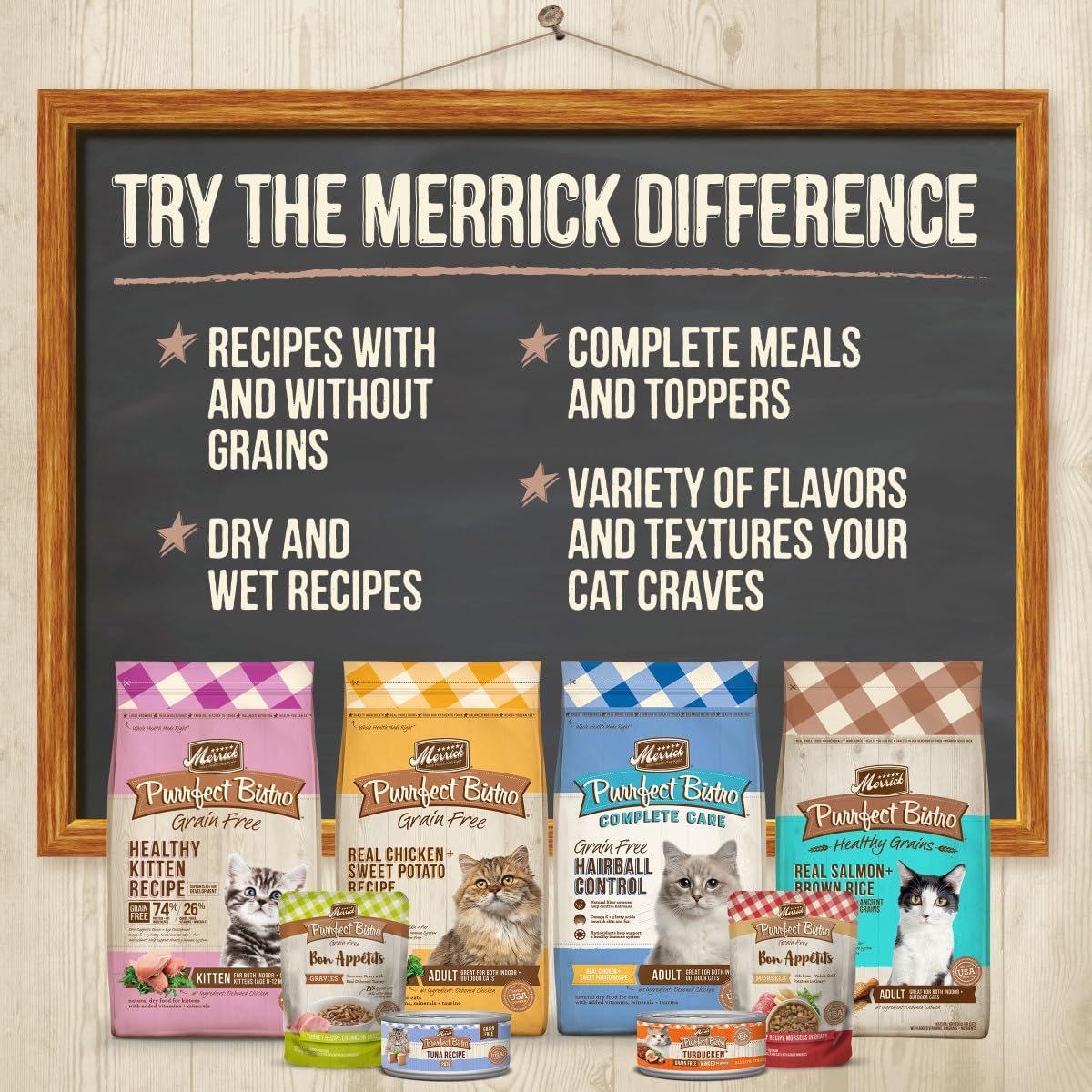 Merrick Purrfect Bistro Bon Appetits Premium Grain Free Wet Cat Food Topper, Salmon Recipe Morsels in Gravy - (Pack of 24) 3 oz. Pouches · v6