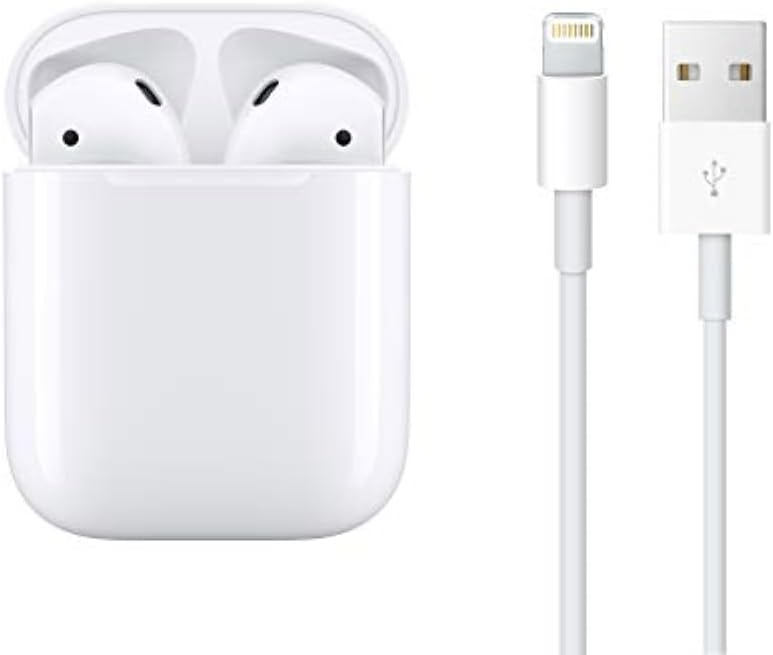 Apple AirPods (รุ่นที่ 2) หูฟังไร้สาย หูฟังบลูทูธ พร้อมเคสชาร์จ Lightning อายุการใช้งานแบตเตอรี่นานกว่า 24 ชั่วโมง ตั้งค่า iPhone ได้ง่ายดาย