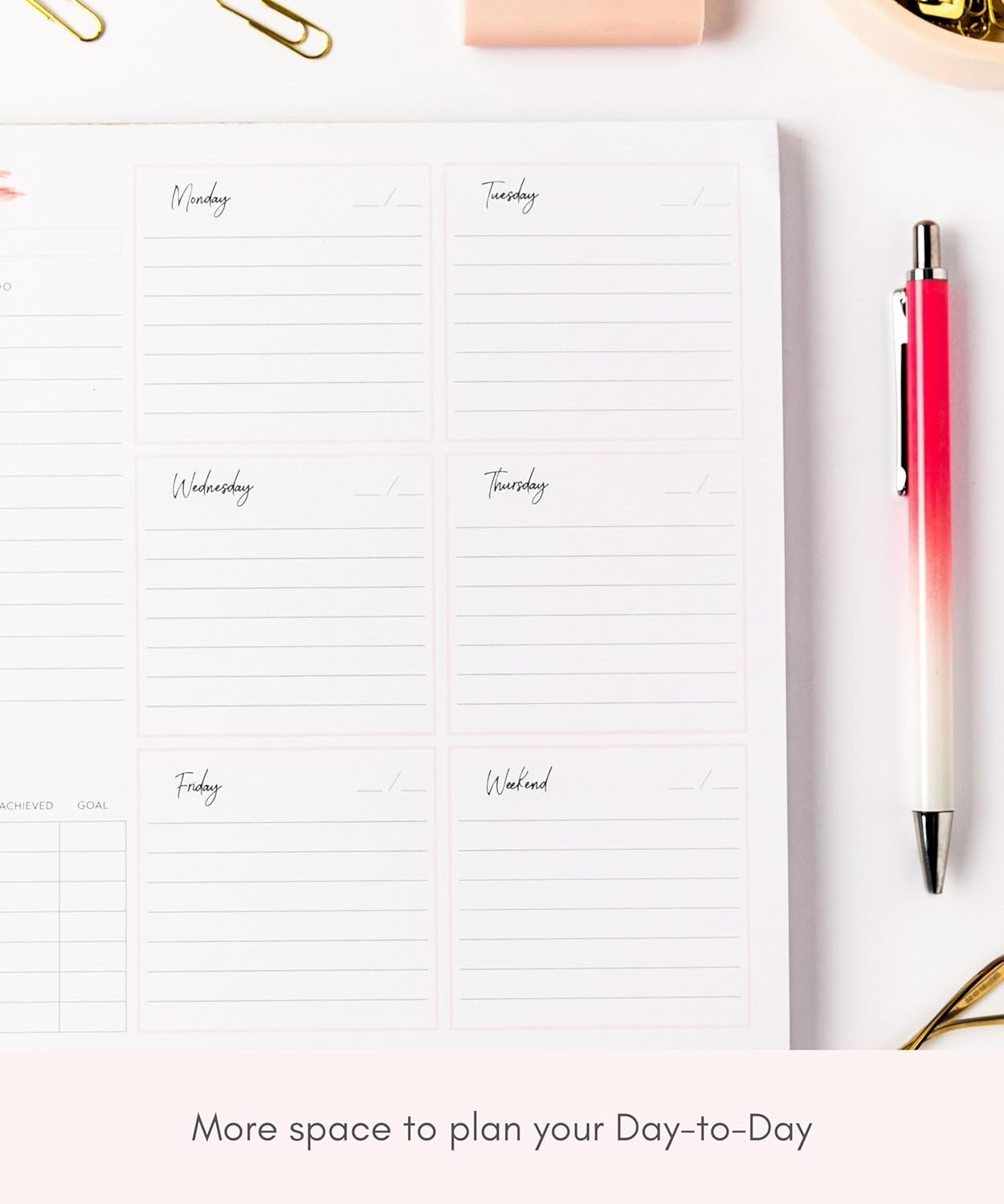 Lamare Weekly Planner Notepad Tear Off – 52 Undated Weekly Sheets Daily To Do List Notepad, Habit Tracker, Academic Planner Notebook, Daily Work Planner, Productivity Planner Weekly To Do List Notepad