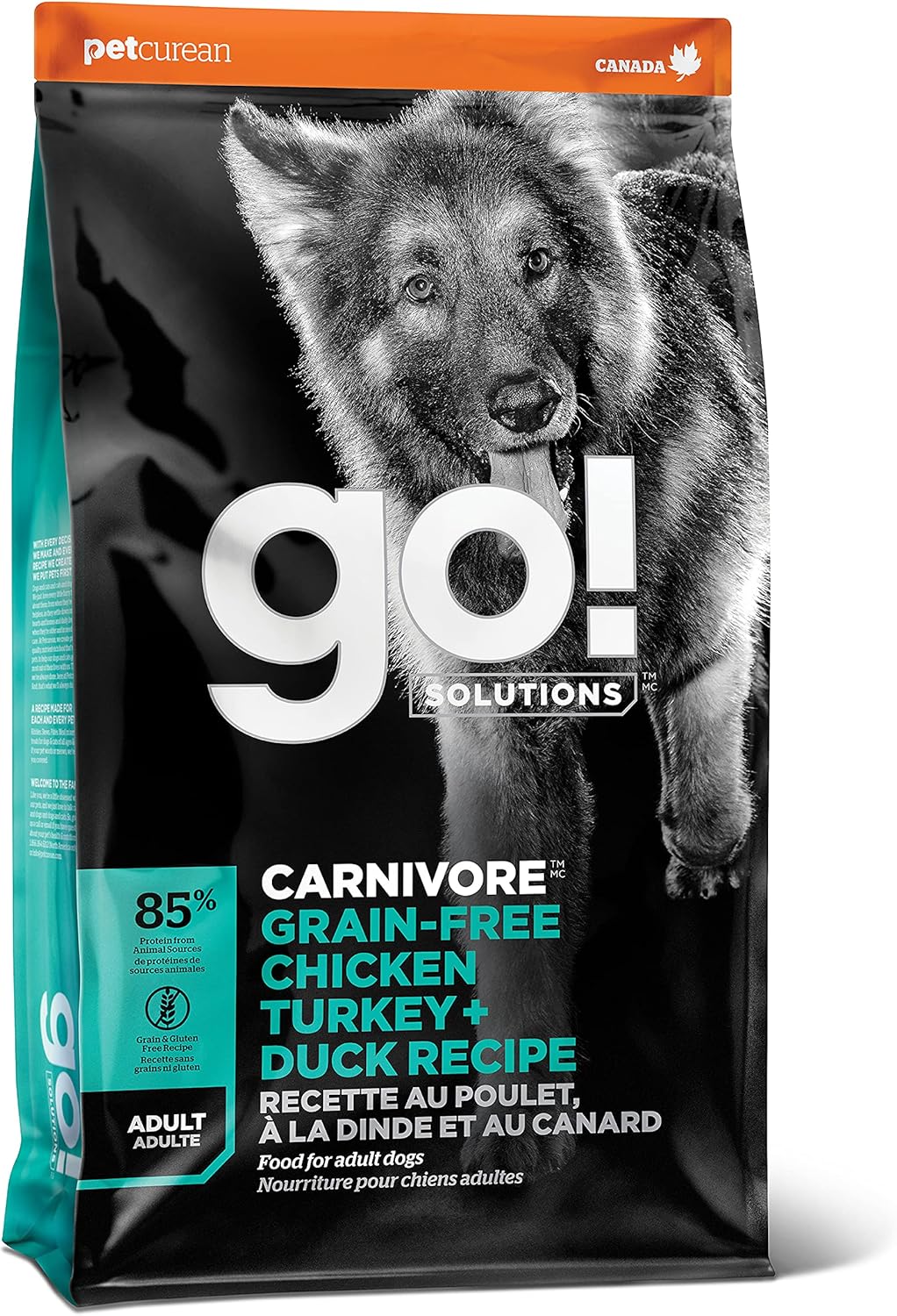Go! Solutions Carnivore Grain Free Dog Food for Adult Dogs, 12 lb – Chicken, Turkey   Duck Recipe – Protein Rich Dry Dog Food – Complete   Balanced Nutrition for Adult Dogs · v2