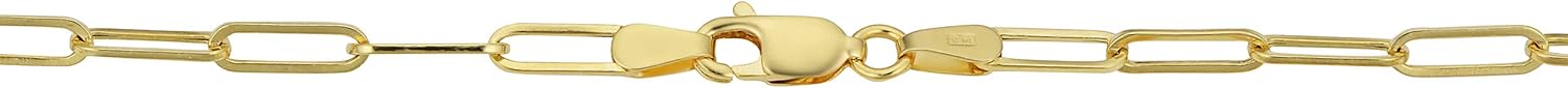 Kooljewelry 14k Yellow Gold 3.2 mm Polished Capsule Paperclip Chain Necklace (18, 20, 24, 30 or 36 inch) · v4