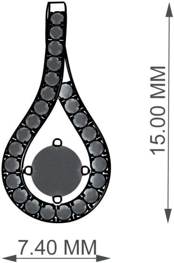Diamondere Natural and Certified Gemstone and Diamond Drop Petite Necklace in 14k White Gold | Pendant with Chain · v2