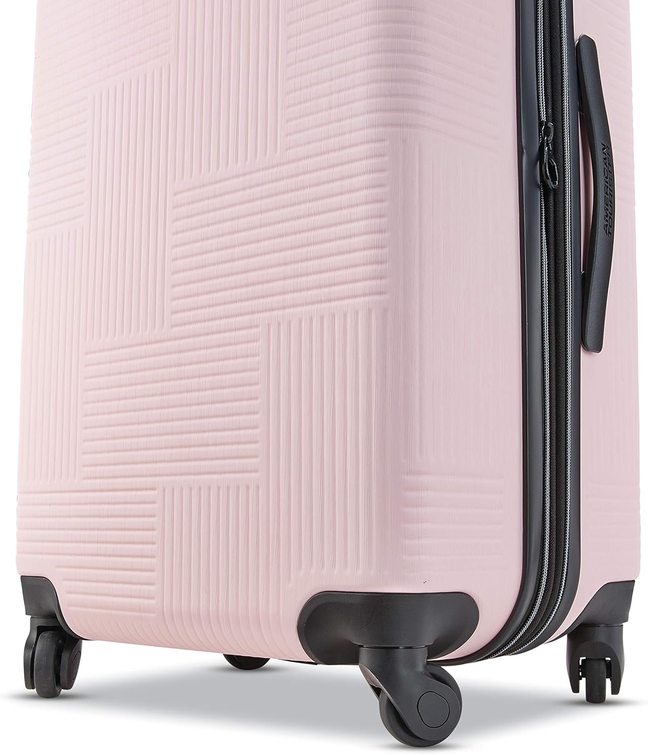 American Tourister Stratum XLT Expandable Hardside Luggage with Spinner Wheels, Pink Blush, Checked-Medium 24-Inch · v2