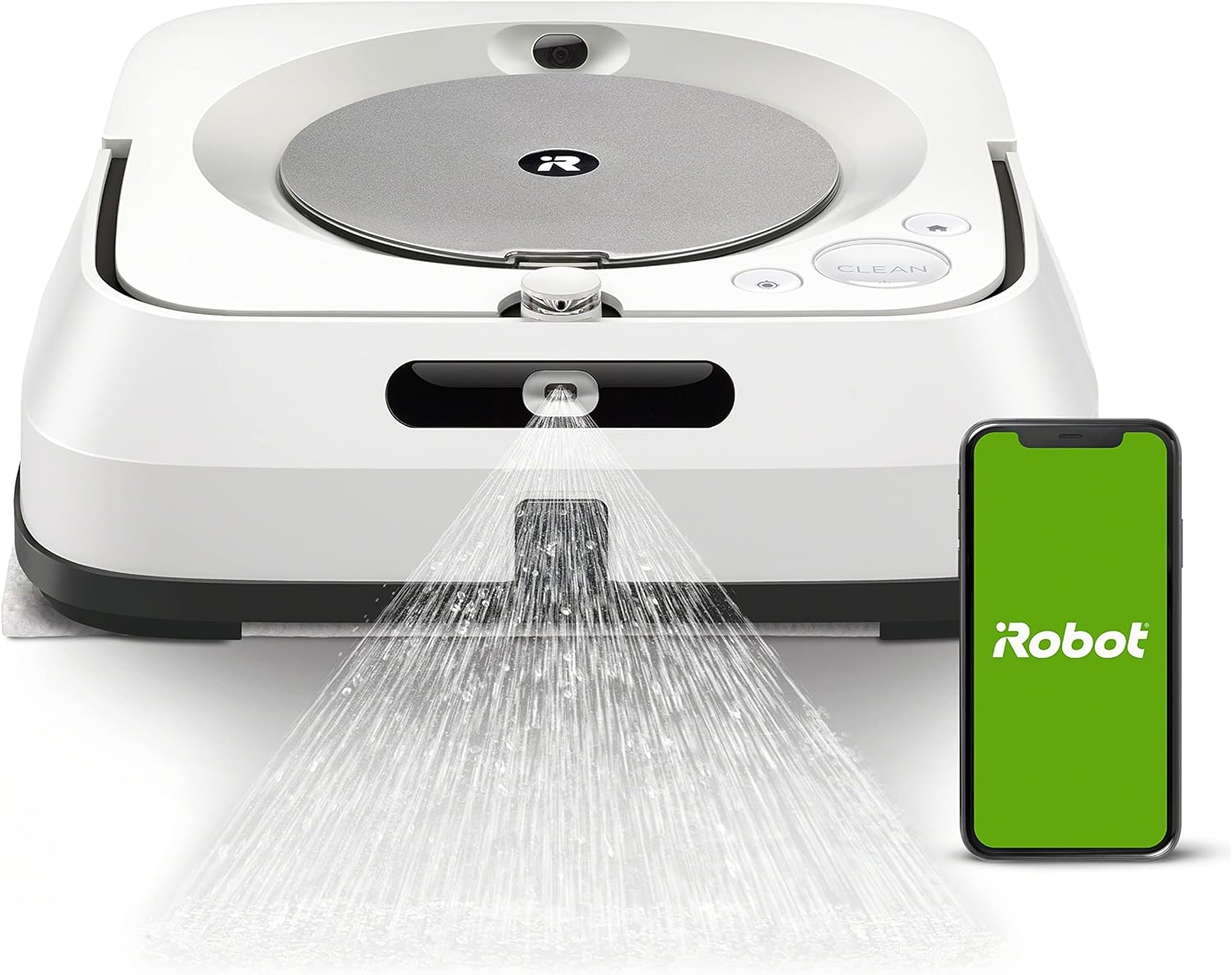 iRobot Braava Jet M6(6110) Ultimate Robot Mop - Wi-Fi 연결, 정밀 제트 스프레이, 스마트 매핑, Alexa와 호환, 여러 방에 이상적, 충전 및 재개, 흰색