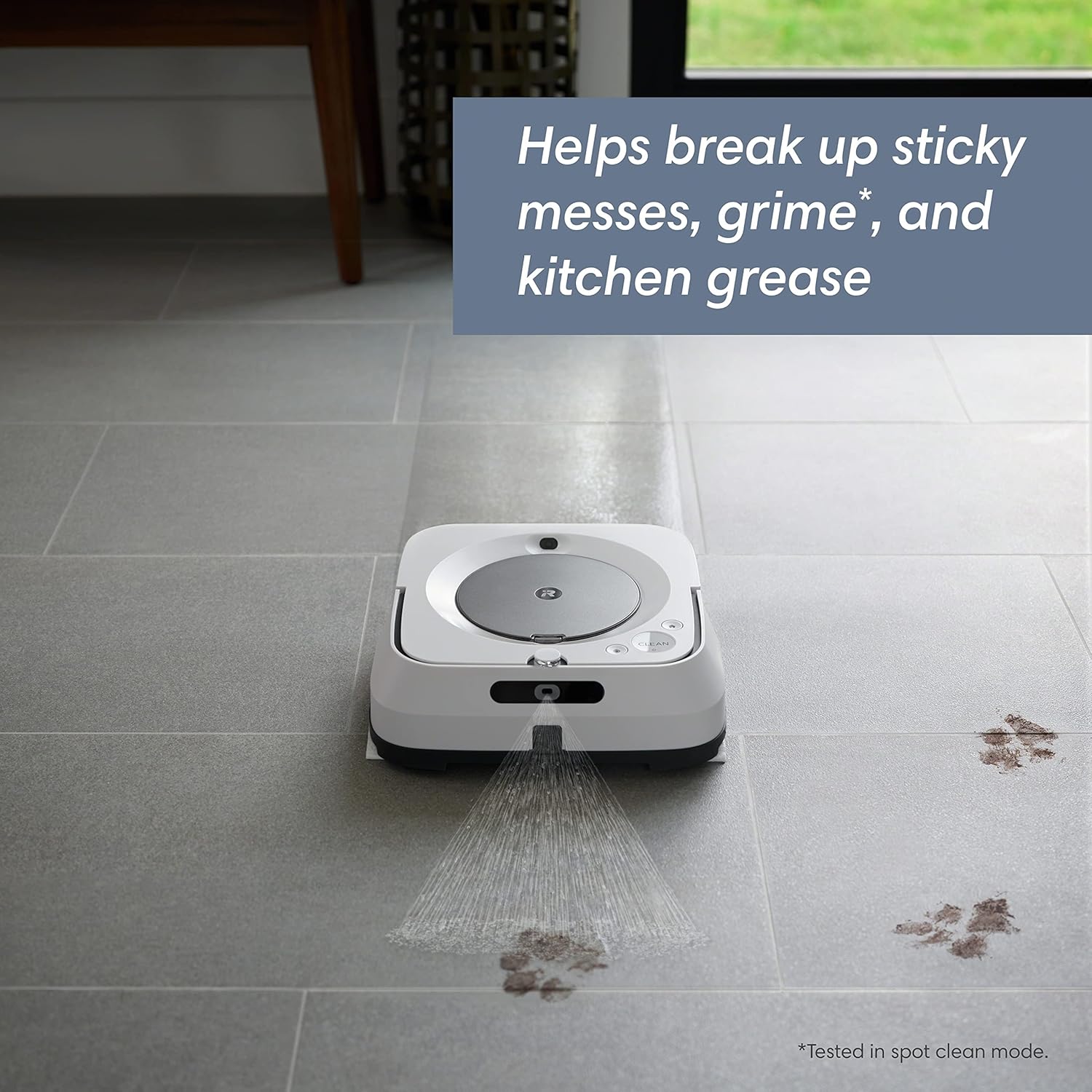 iRobot Braava Jet M6(6110) Ultimate Robot Mop - Wi-Fi 연결, 정밀 제트 스프레이, 스마트 매핑, Alexa와 호환, 여러 방에 이상적, 충전 및 재개, 흰색