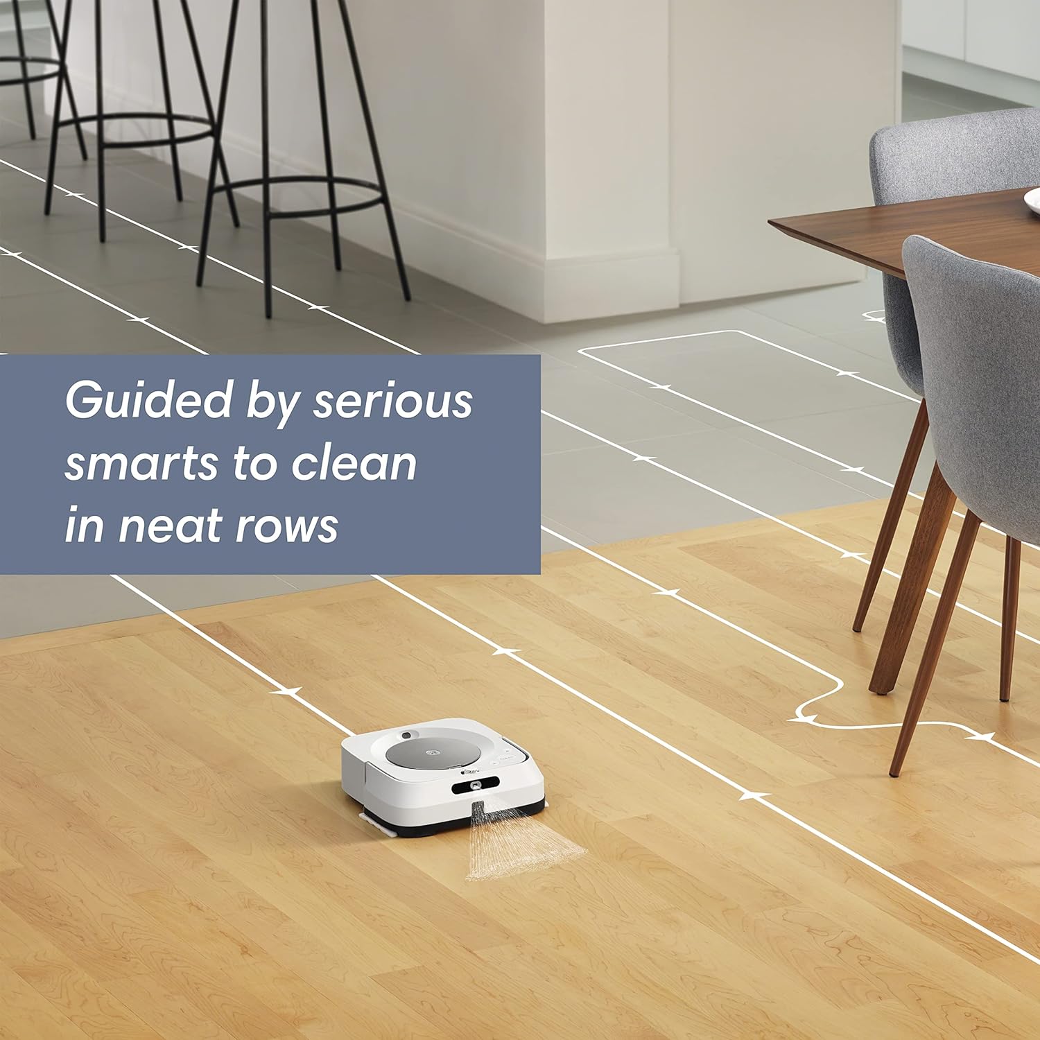 iRobot Braava Jet M6(6110) Ultimate Robot Mop - Wi-Fi 연결, 정밀 제트 스프레이, 스마트 매핑, Alexa와 호환, 여러 방에 이상적, 충전 및 재개, 흰색