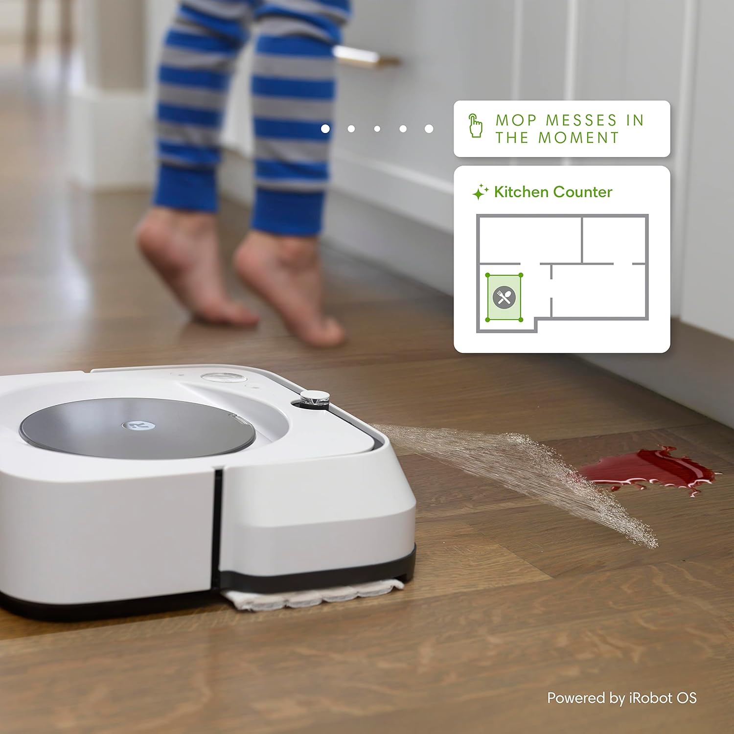 iRobot Braava Jet M6(6110) Ultimate Robot Mop - Wi-Fi 연결, 정밀 제트 스프레이, 스마트 매핑, Alexa와 호환, 여러 방에 이상적, 충전 및 재개, 흰색