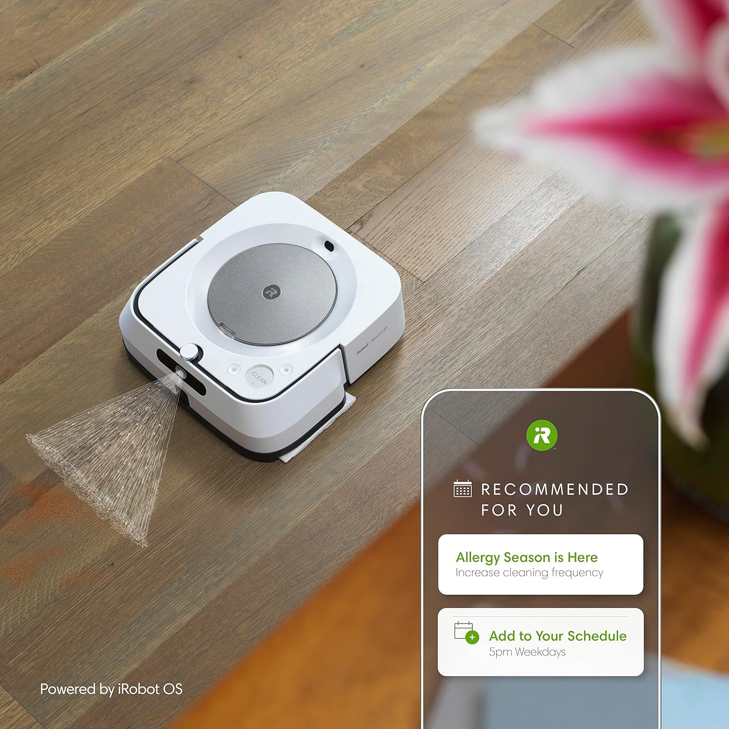 iRobot Braava Jet M6(6110) Ultimate Robot Mop - Wi-Fi 연결, 정밀 제트 스프레이, 스마트 매핑, Alexa와 호환, 여러 방에 이상적, 충전 및 재개, 흰색