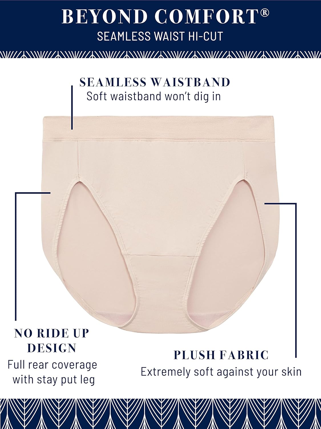 Vanity Fair Womens Beyond Comfort Hi Cut Panties