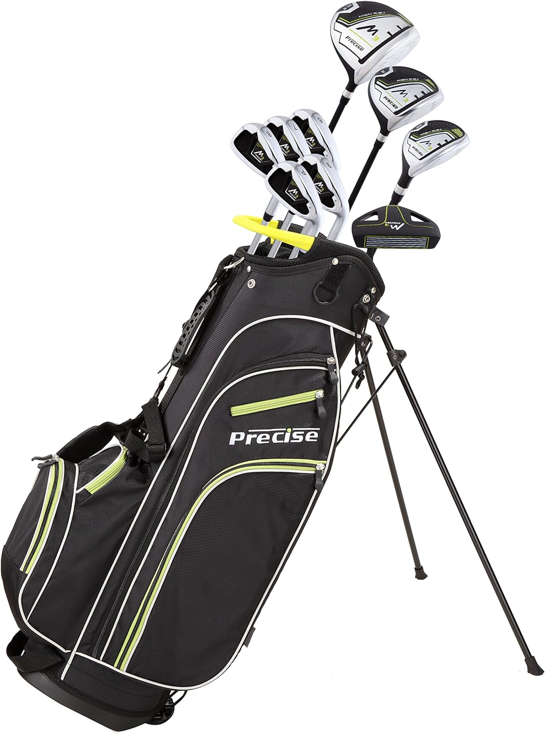 Precise M3 Mens Complete Golf Clubs Package Set Includes Driver, Fairway, Hybrid, 6-PW, Putter, Stand Bag, 3 H/C's - Right Handed - Regular, Petite or Tall Size · v2