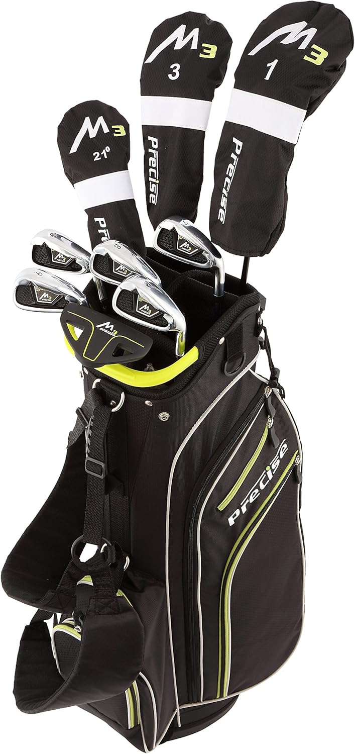 Precise M3 Mens Complete Golf Clubs Package Set Includes Driver, Fairway, Hybrid, 6-PW, Putter, Stand Bag, 3 H/C's - Right Handed - Regular, Petite or Tall Size · v2