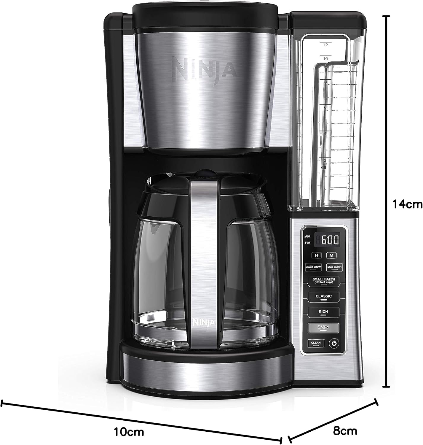 Ninja 12-Cup Programmable Coffee Brewer, 2 Brew Styles, Adjustable Warm Plate, 60oz Water Reservoir, Delay Brew - Black/Stainless Steel · v2