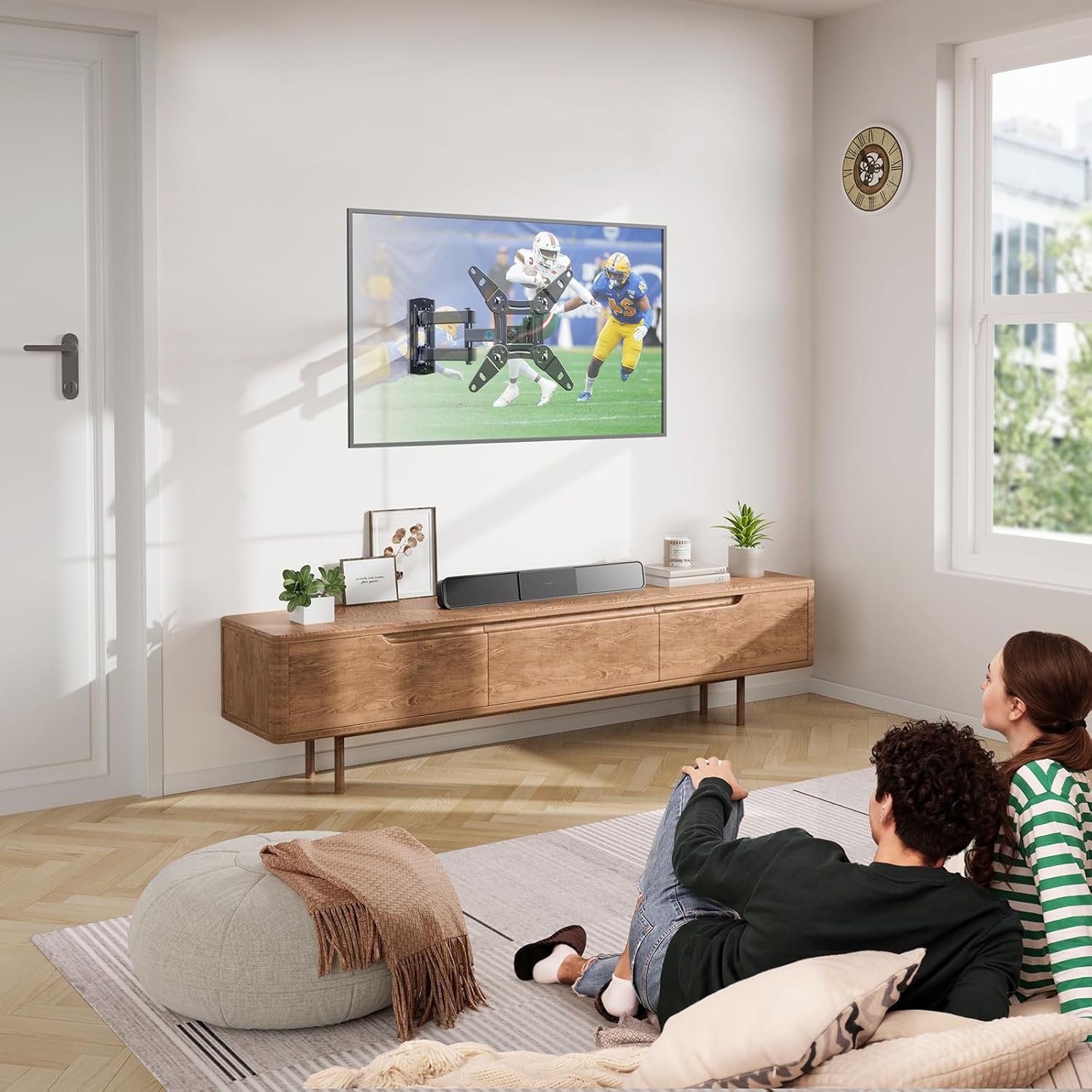 Full Motion TV Monitor Wall Mount Bracket Articulating Arms Swivel Tilt Extension Rotation for Most 13-42 Inch LED LCD Flat Curved Screen TVs  Monitors, Max VESA 200x200mm up to 44lbs by Pipishell · v2