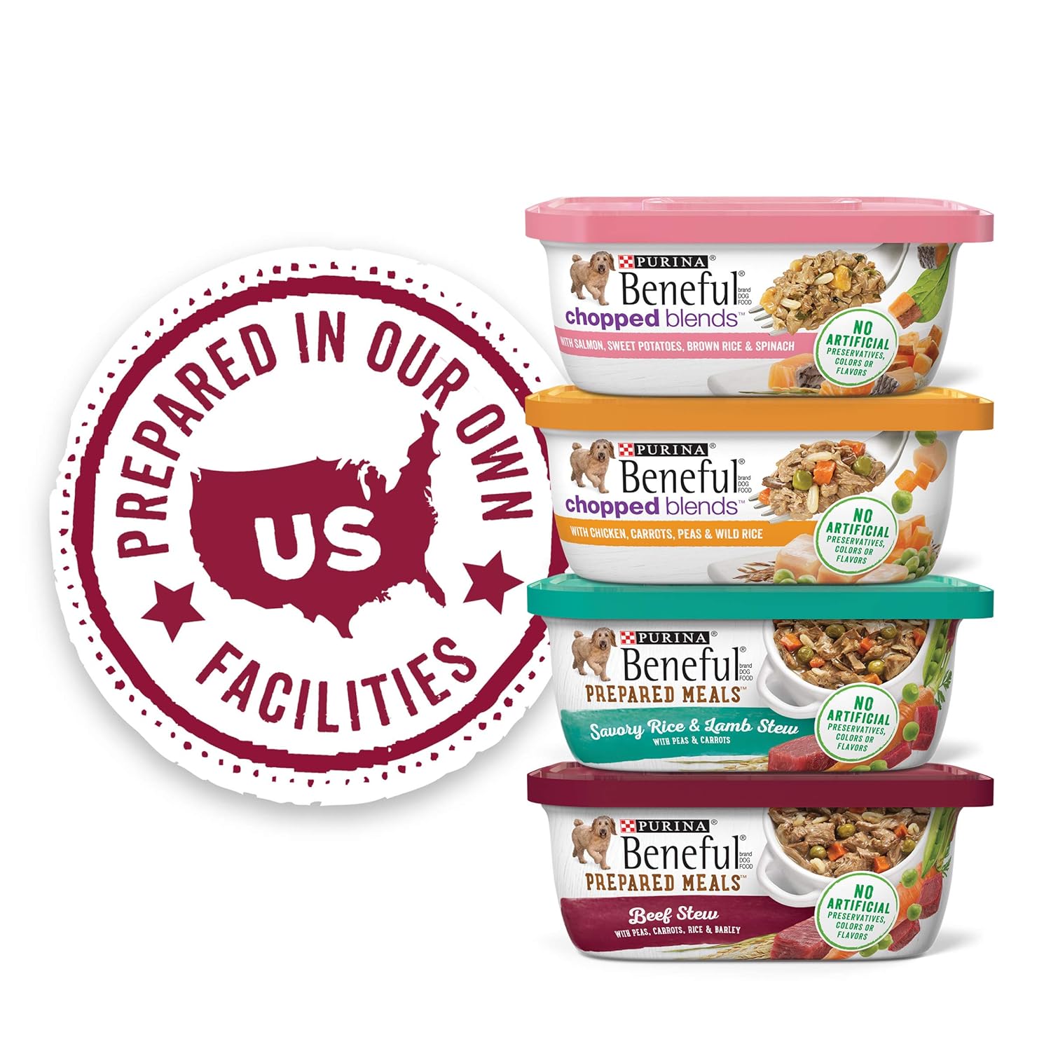 Purina Beneful Wet Dog Food Variety Pack, Prepared Meals  Chopped Blends - (16) 10 oz. Tubs