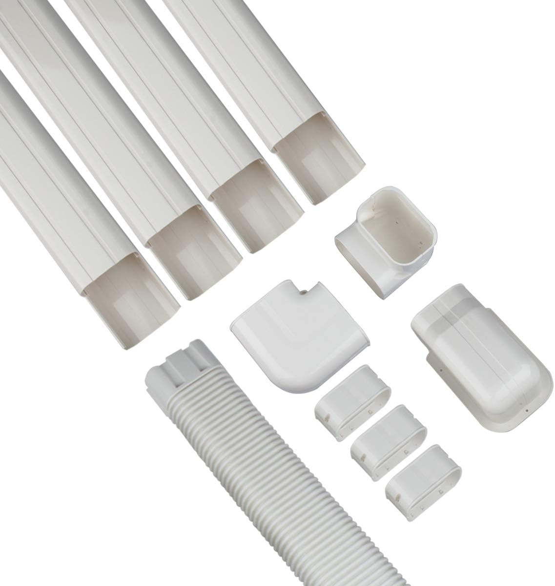 Kit di copertura per tubi decorativi in PVC Forestchill 4 W x 16,5 piedi L, copritubi per condizionatore d'aria Mini Split, sistema a pompa di calore e aria condizionata centralizzata
