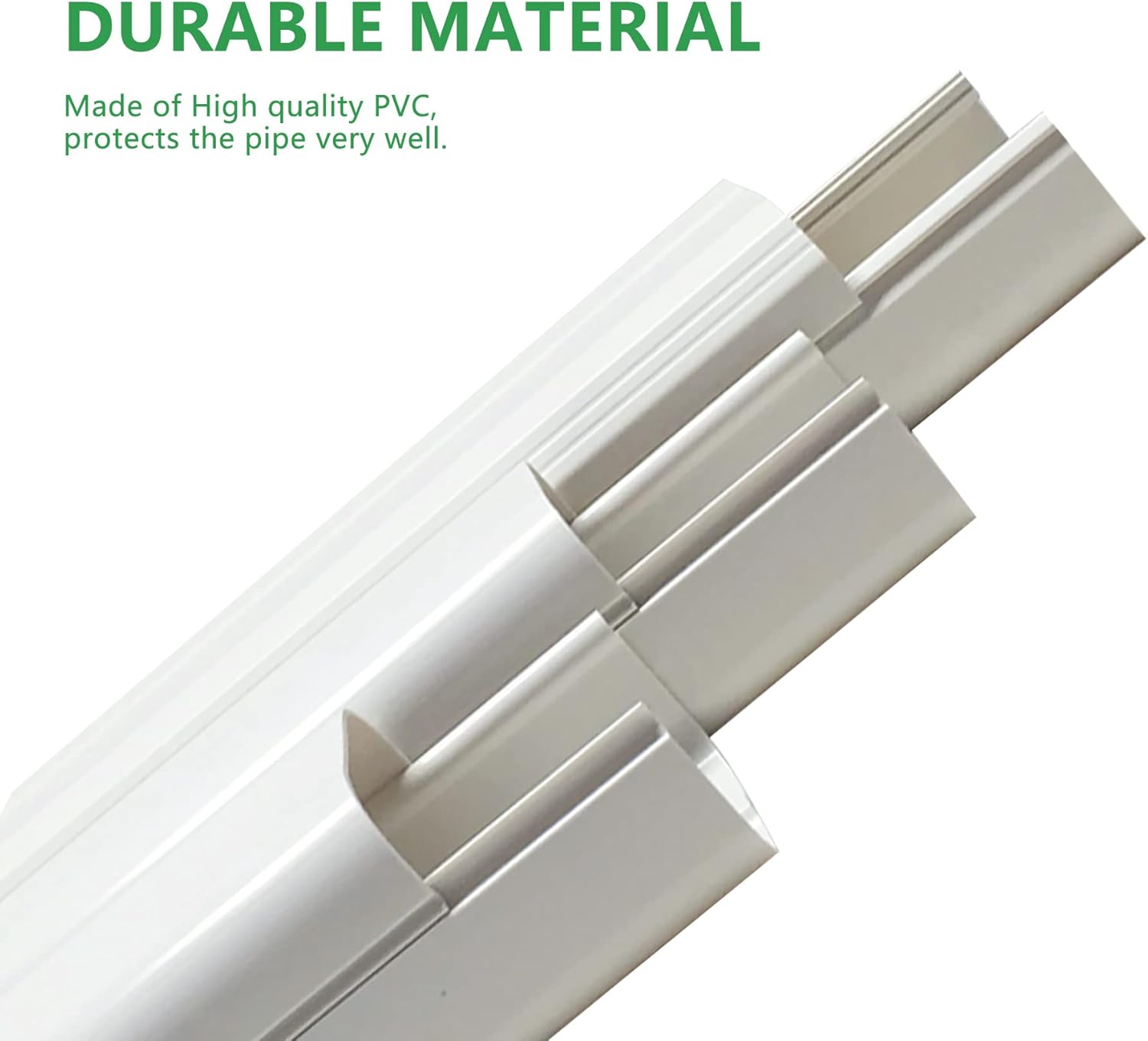 Forestchill 4 W x 16.5ft L Decorative PVC Line Set Cover Kit, Tubing Covers for Mini Split Air Conditioner, Heat Pump System and Central AC · v4