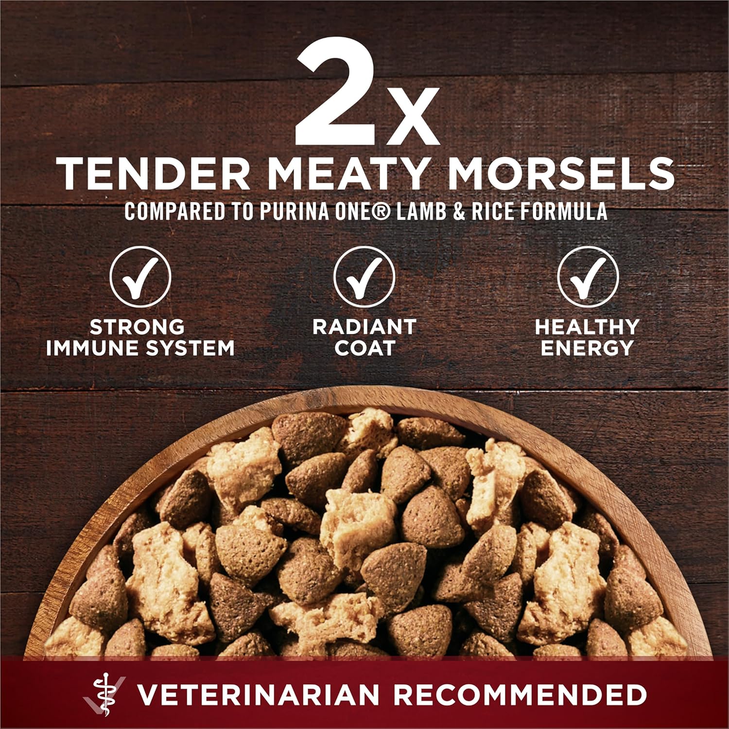 Purina ONE Natuurlijk droogvoer voor honden met een hoog eiwitgehalte Dry True Instinct met echt rundvlees en zalm met bottenbouillon en toegevoegde vitamines, mineralen en voedingsstoffen - zak van 27,5 pond