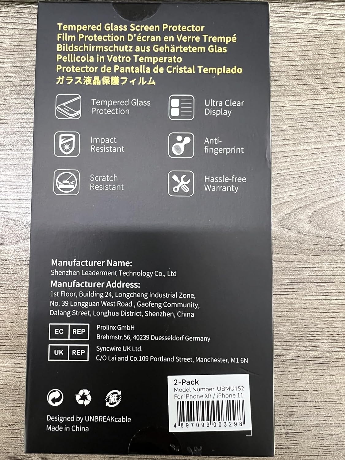 UNBREAKcable Screen Protector for iPhone 11/ iPhone XR 2 Pack, [Easy Installation Frame] [Anti-Scratch] [Anti-Fingerprint] [Bubble Free] Double Defense Premium Tempered Glass for iPhone 11/ XR 6.1