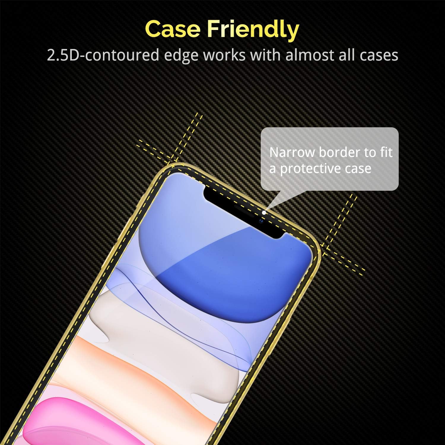 UNBREAKcable Screen Protector for iPhone 11/ iPhone XR 2 Pack, [Easy Installation Frame] [Anti-Scratch] [Anti-Fingerprint] [Bubble Free] Double Defense Premium Tempered Glass for iPhone 11/ XR 6.1