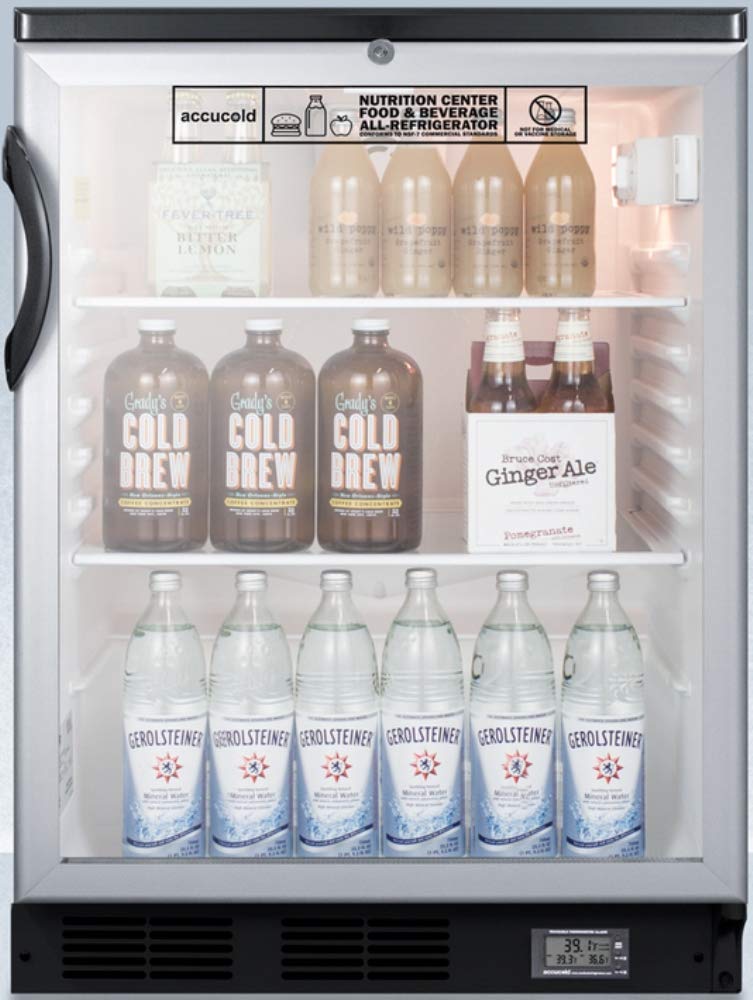 Accucold SCR600BGLBINZ ตู้เย็น 5.5 คิวบิกฟุต ประตูกระจกแบบบิวท์อิน Nutrition Center พร้อมเครื่องวัดอุณหภูมิแบบแจ้งเตือน 44;
