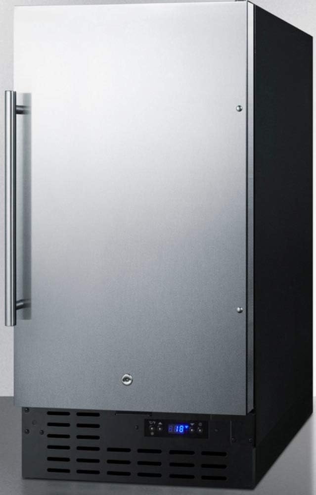 Summit Appliance FF1843BSSADA ADA Compliant 18 Wide Built-in Undercounter All-refrigerator with Stainless Steel Door, Black Cabinet, Digital Thermostat, Automatic Defrost and Front Lock · v8