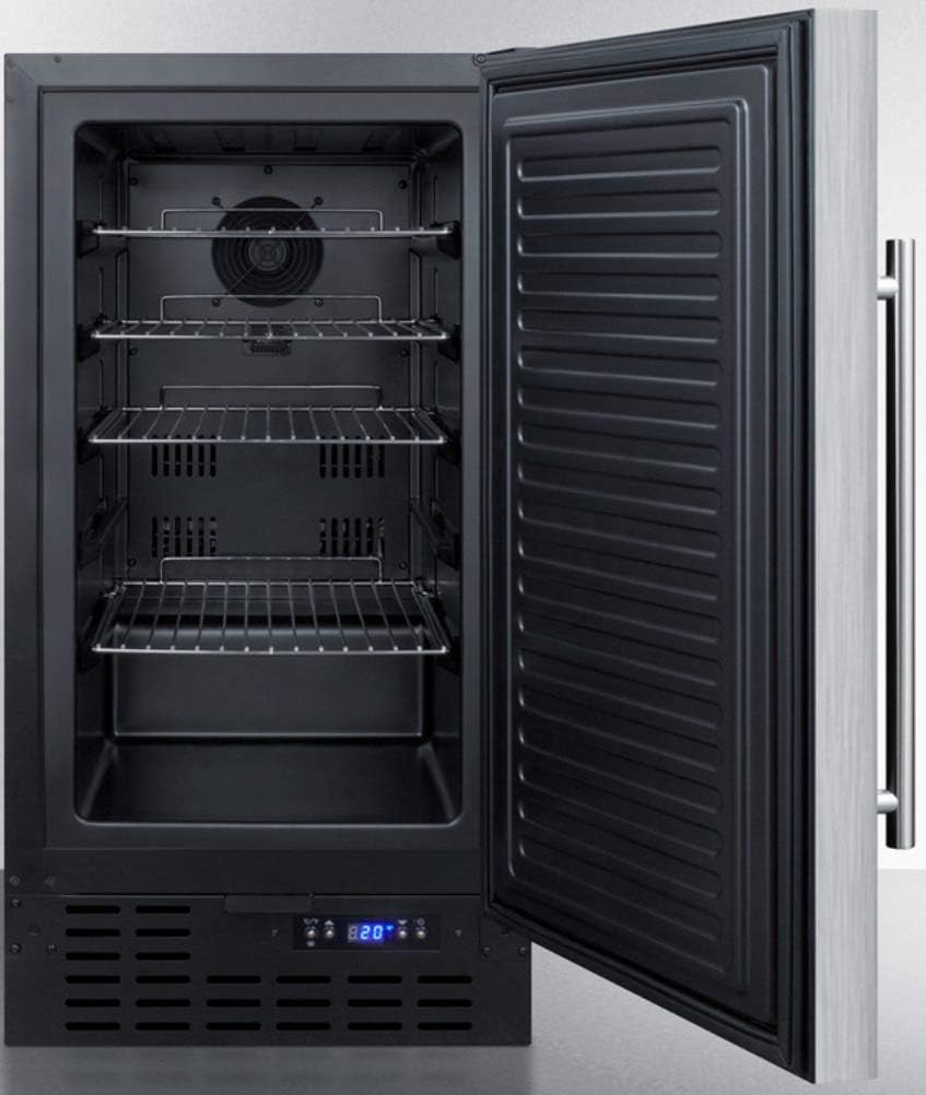 Summit Appliance FF1843BSSADA ADA Compliant 18 Wide Built-in Undercounter All-refrigerator with Stainless Steel Door, Black Cabinet, Digital Thermostat, Automatic Defrost and Front Lock · v8