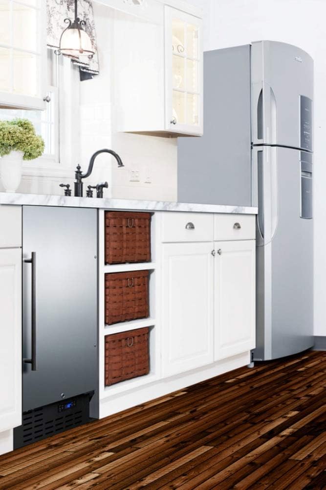 Summit Appliance FF1843BSSADA ADA Compliant 18 Wide Built-in Undercounter All-refrigerator with Stainless Steel Door, Black Cabinet, Digital Thermostat, Automatic Defrost and Front Lock · v8