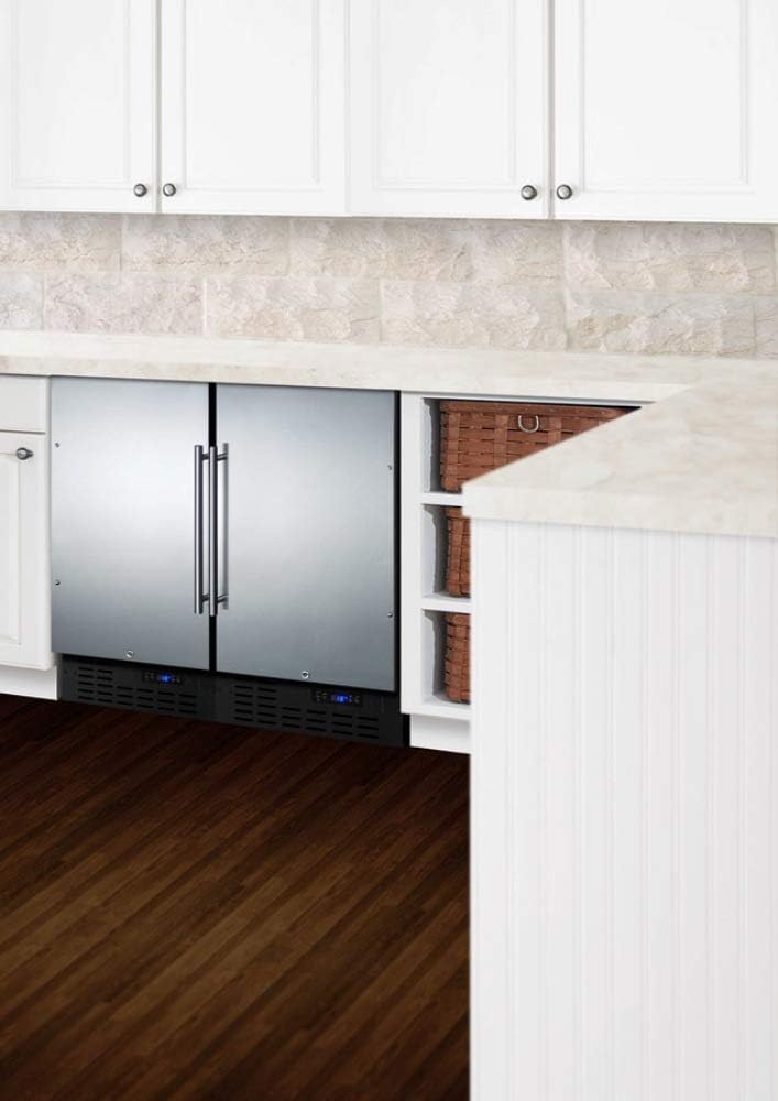 Summit Appliance FF1843BSSADA ADA Compliant 18 Wide Built-in Undercounter All-refrigerator with Stainless Steel Door, Black Cabinet, Digital Thermostat, Automatic Defrost and Front Lock · v8