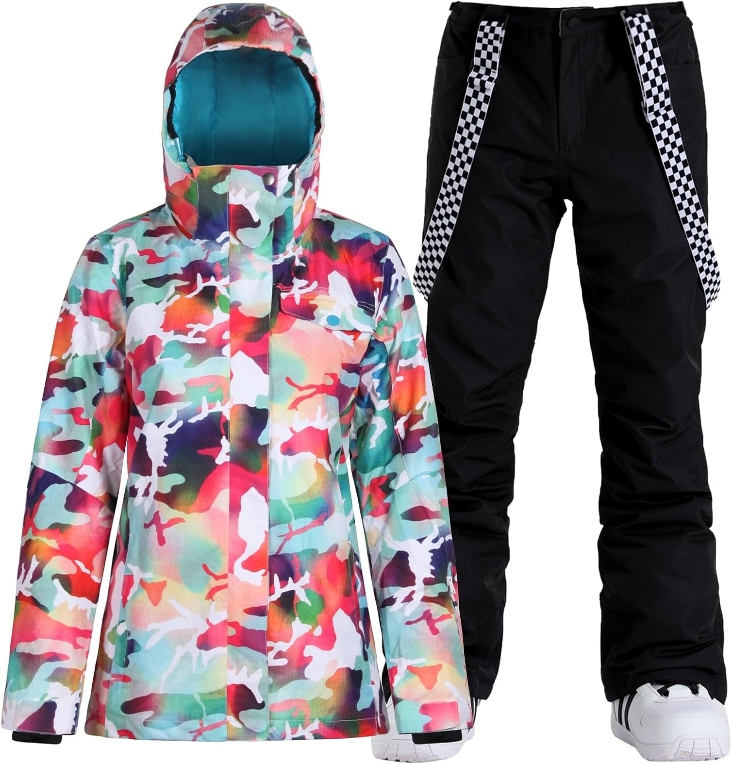 GSOU SNOW Womens Ski Jackets and Pants Set Snowboarding Snowsuit Snow Coat Hooded Waterproof Windproof · v8