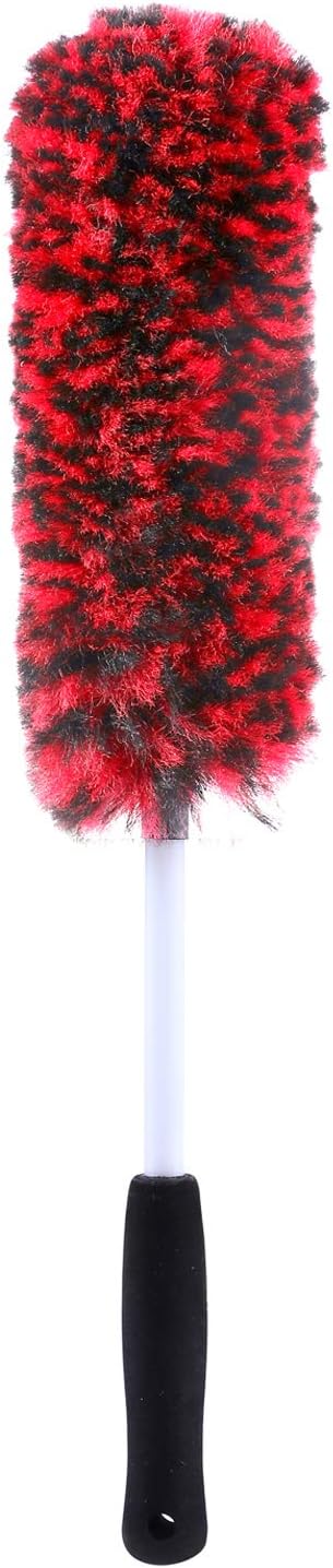 Car Wheel Tire Rim Woolies Brush Kit for Car Detailing Cleaning, Ultimate Car Wheel Wash Soft Auto Multifunctional Brushes Tools 17Inch Total Length