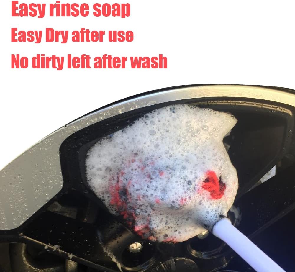 Car Wheel Tire Rim Woolies Brush Kit for Car Detailing Cleaning, Ultimate Car Wheel Wash Soft Auto Multifunctional Brushes Tools 17Inch Total Length · v5