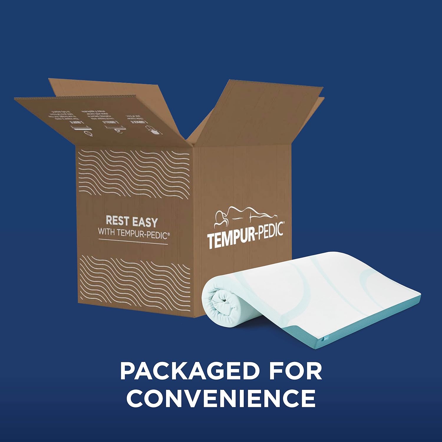 Cubrecolchón Tempur-Pedic Tempur-Adapt Cooling de 3 pulgadas, doble XL, espuma de lujo de primera calidad, funda lavable, cubrecolchón refrescante, blanco