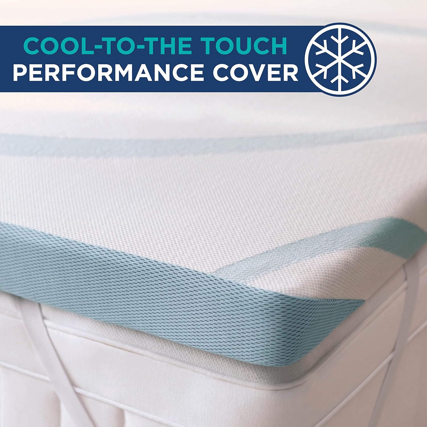 Cubrecolchón Tempur-Pedic Tempur-Adapt Cooling de 3 pulgadas, doble XL, espuma de lujo de primera calidad, funda lavable, cubrecolchón refrescante, blanco