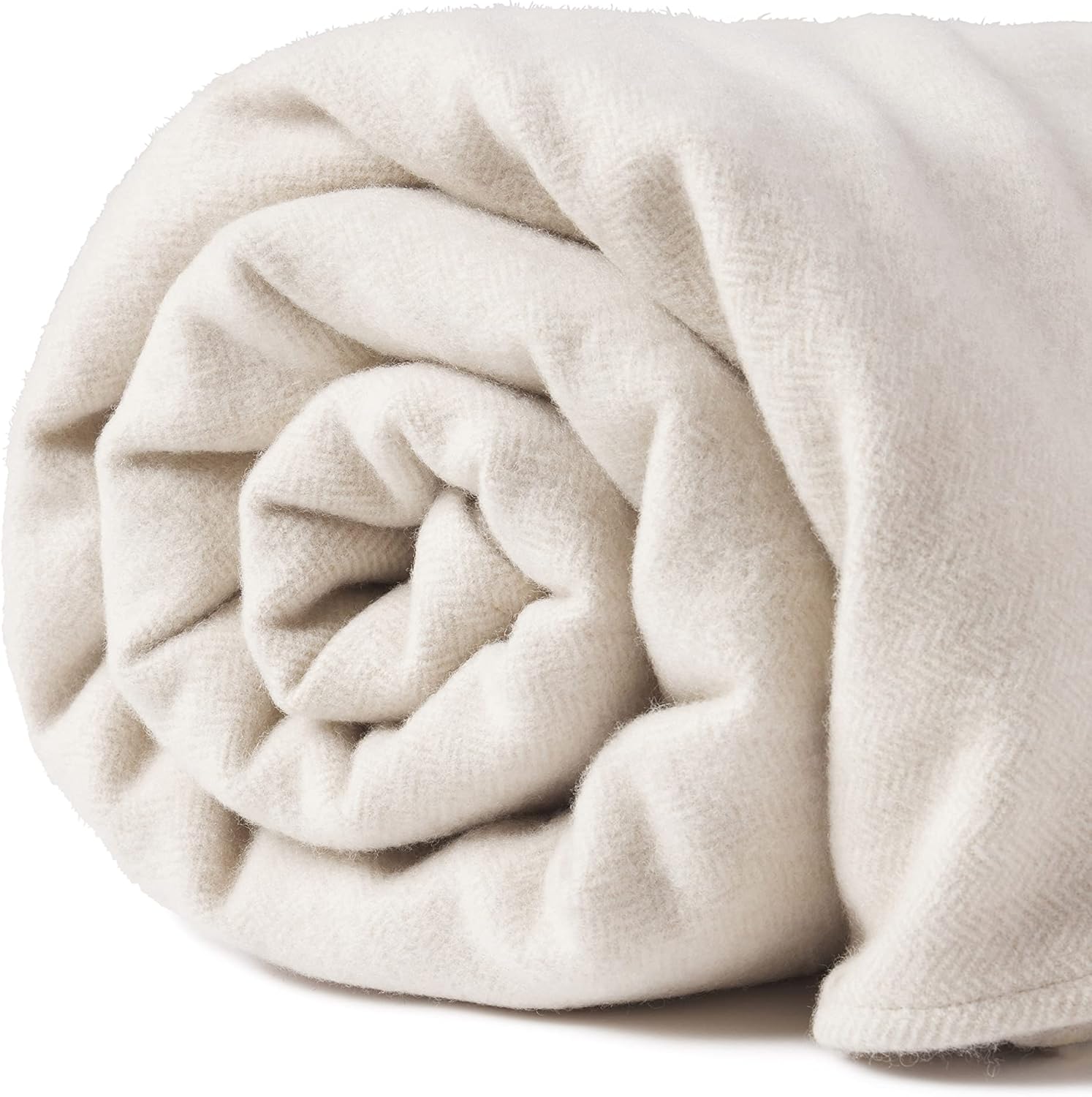State Cashmere Herringbone Throw Blanket - Soft Accent Blanket for Couch, Sofa  Twin Standard Bed Made with Merino Wool amp; Cashmere Sourced from Inner Mongolia - (Beige/Ivory, 90x60") · v3