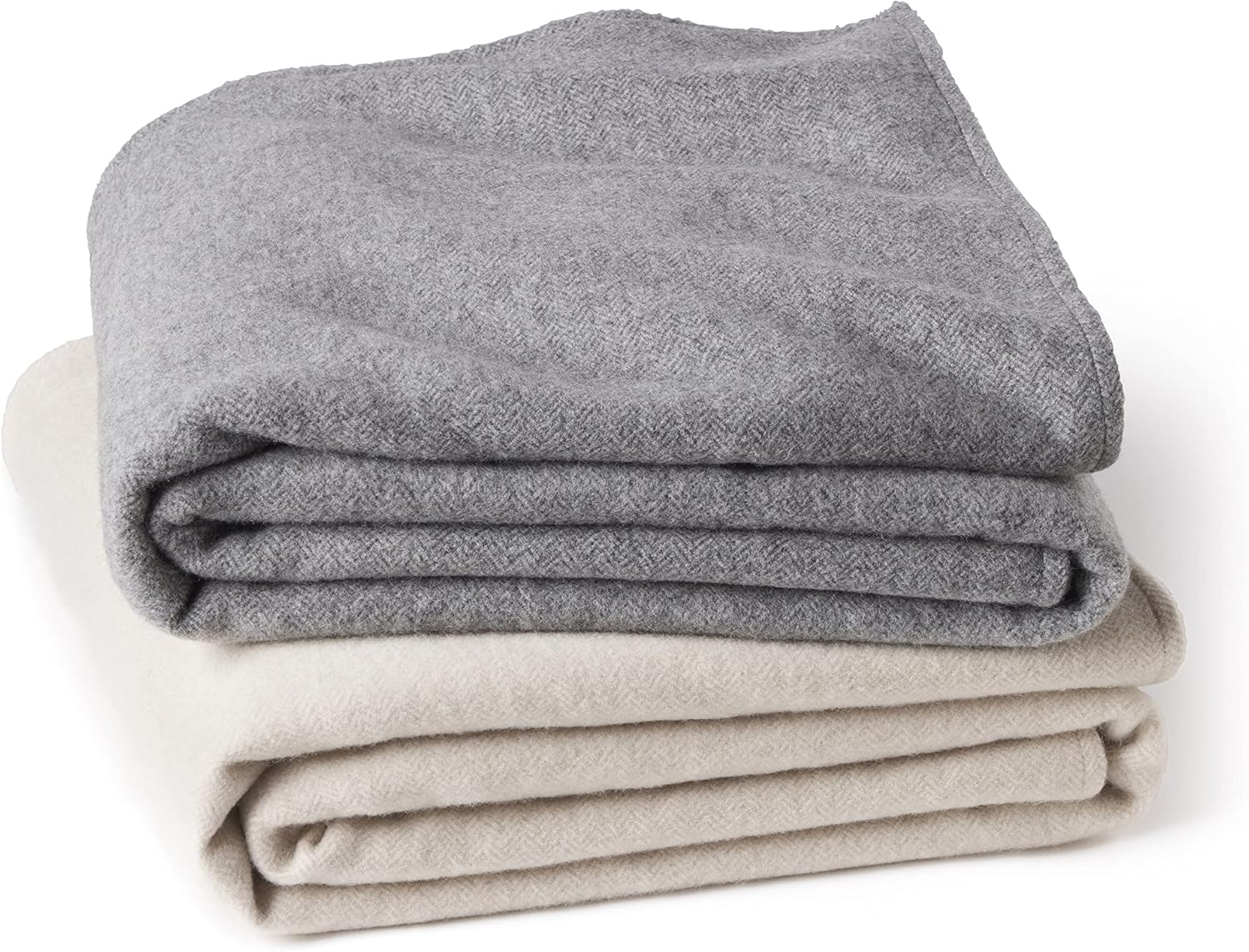 State Cashmere Herringbone Throw Blanket - Soft Accent Blanket for Couch, Sofa  Twin Standard Bed Made with Merino Wool amp; Cashmere Sourced from Inner Mongolia - (Beige/Ivory, 90x60") · v3