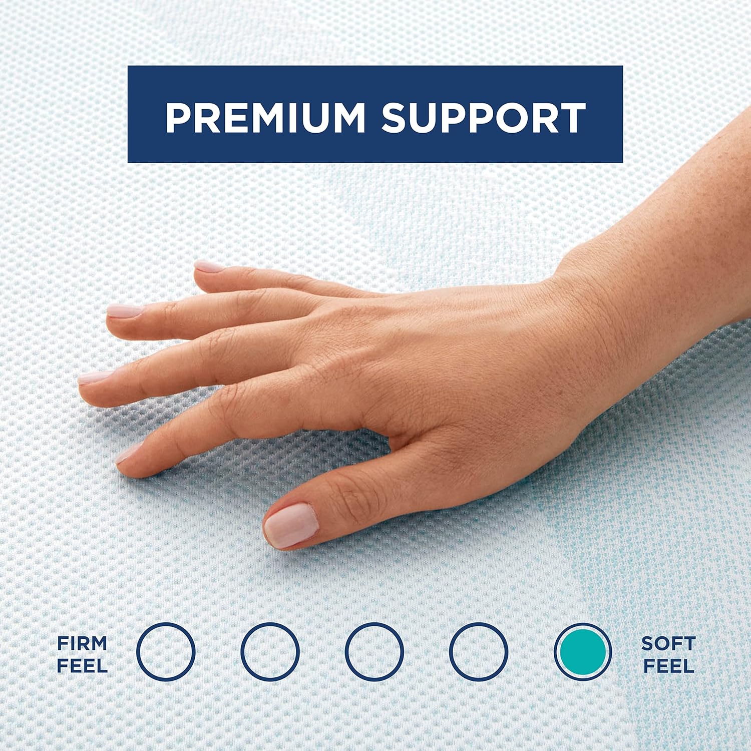 Tempur-Pedic TEMPUR-Adapt Cooling ที่นอนเสริมขนาด 3 นิ้ว King ขนาดกลาง Luxury Premium Foam ปลอกซักได้ ที่นอนเสริมความเย็นขนาดกลาง สีขาว