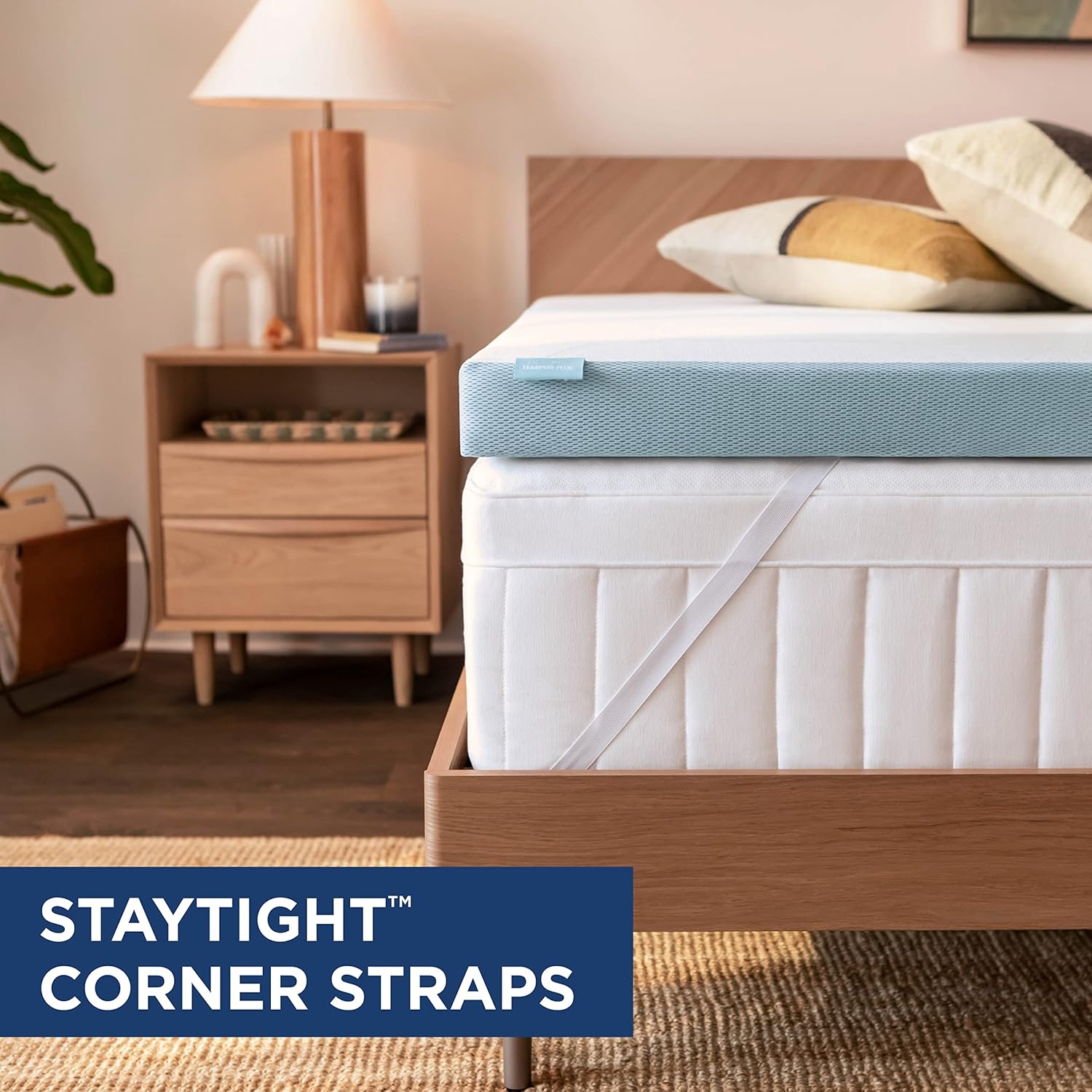 Tempur-Pedic TEMPUR-Adapt Cooling ที่นอนเสริมขนาด 3 นิ้ว King ขนาดกลาง Luxury Premium Foam ปลอกซักได้ ที่นอนเสริมความเย็นขนาดกลาง สีขาว