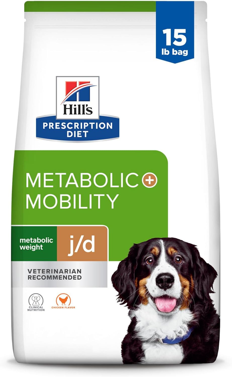 HILLS PRESCRIPTION DIET Metabolic   Mobility, Weight   j/d Joint Care Chicken Flavor Dry Dog Food, Veterinary Diet, 15 lb. Bag · v3